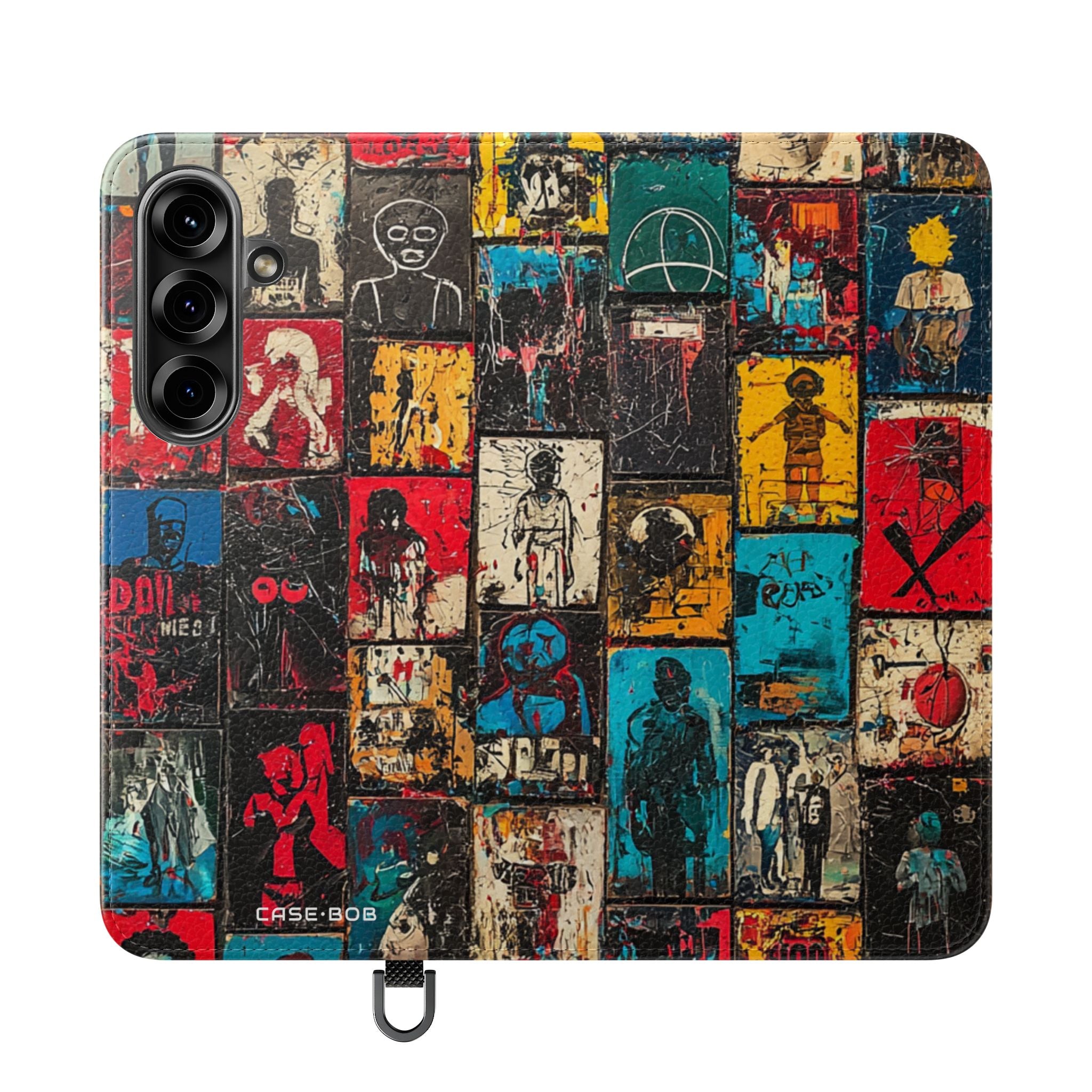 Portrait Grid Crimson - Samsung S25 Case - Wallet