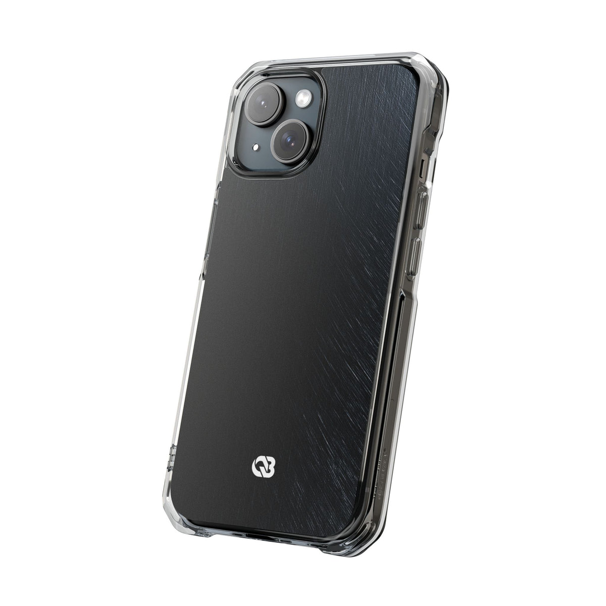 Brushed Obsidian Steel · Clear Impact Magnetic Phone Case for iPhone · Black