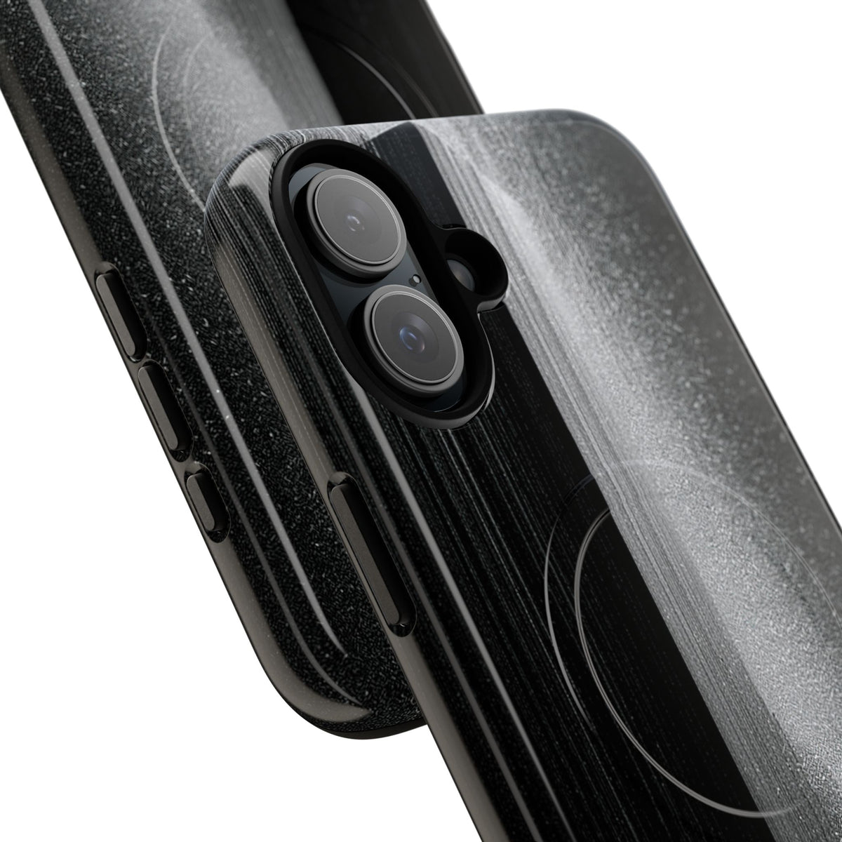 Black Tough 2.0 Magsafe Phone Case for iPhone - Brutalist Pixel Monolith