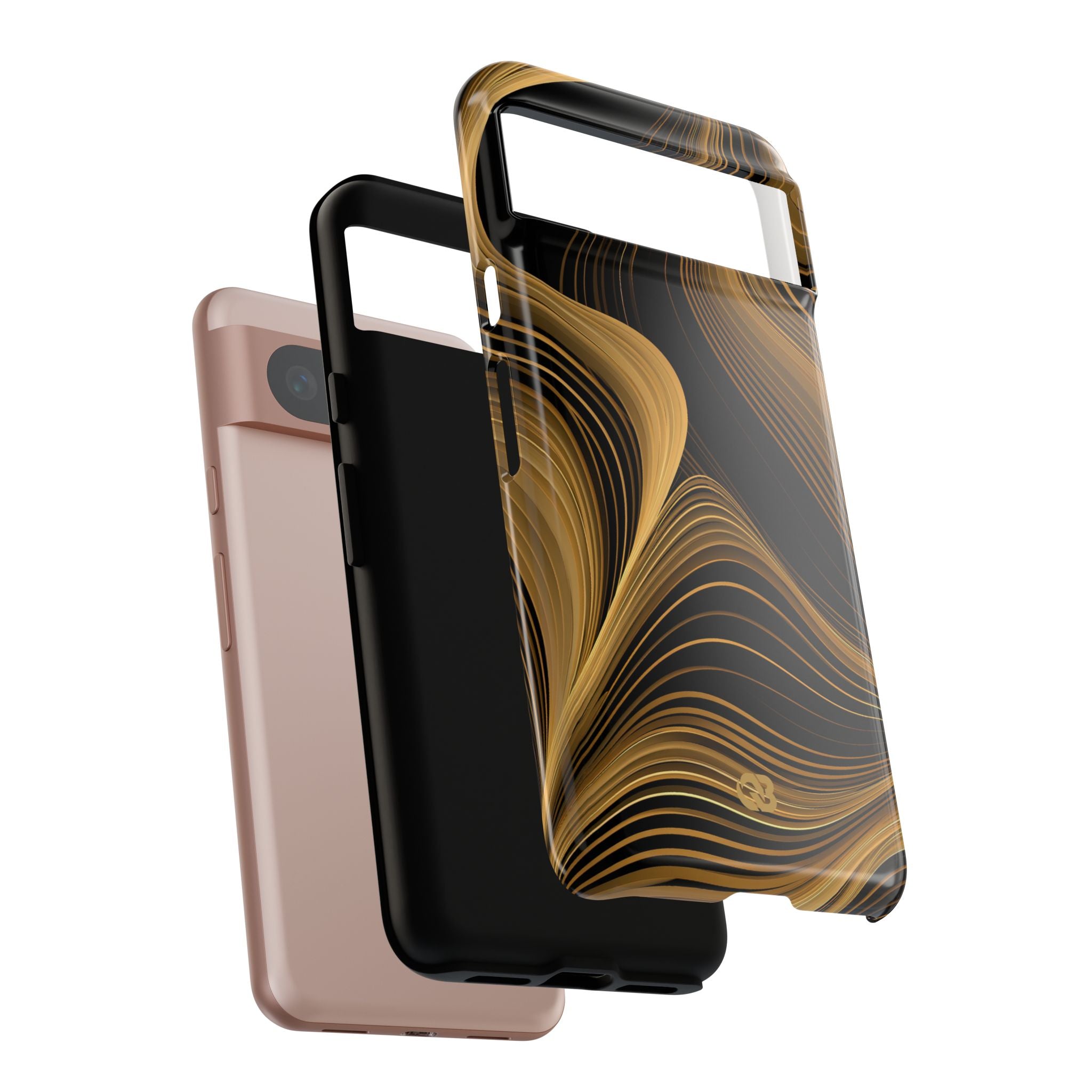 Gold Tough Phone Case for Google Pixel - Molten Copper Strands