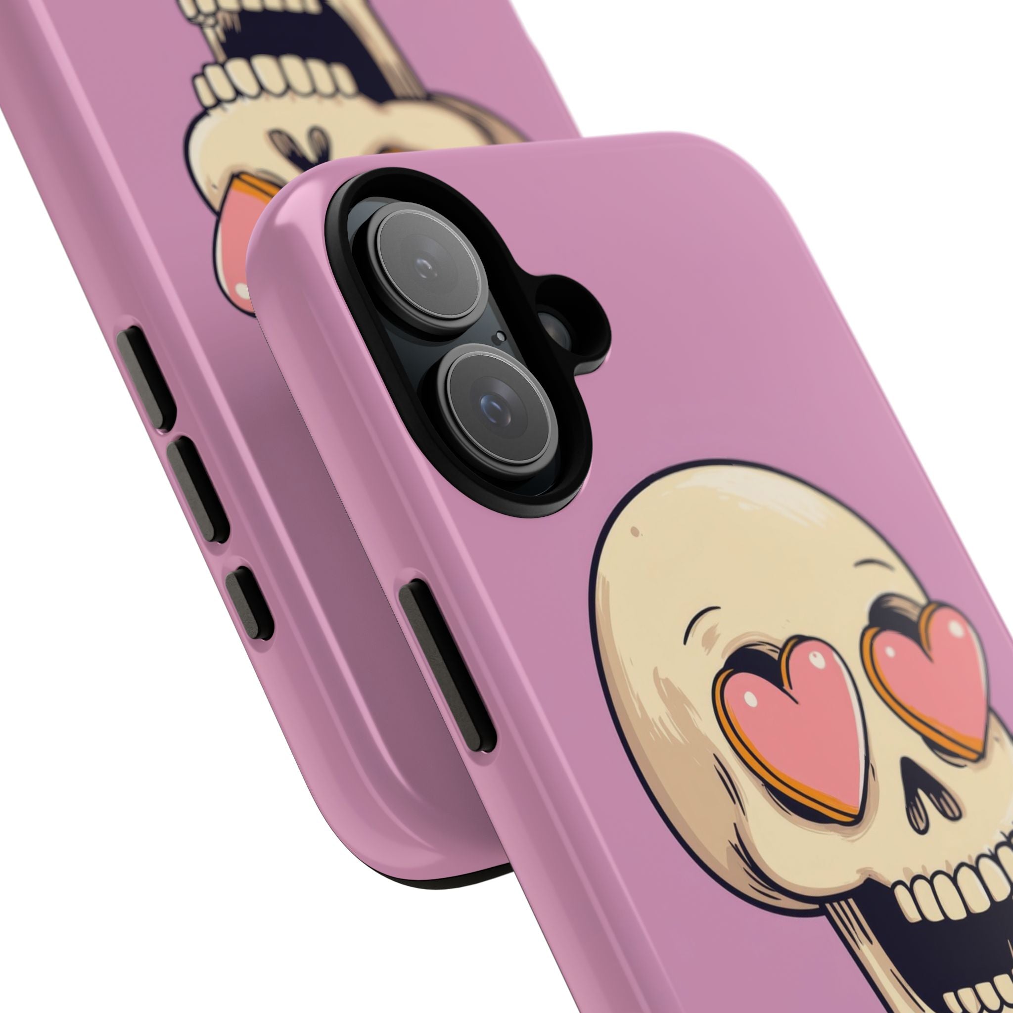 Heart Eyes Skull iPhone 16 Plus Case - Tough