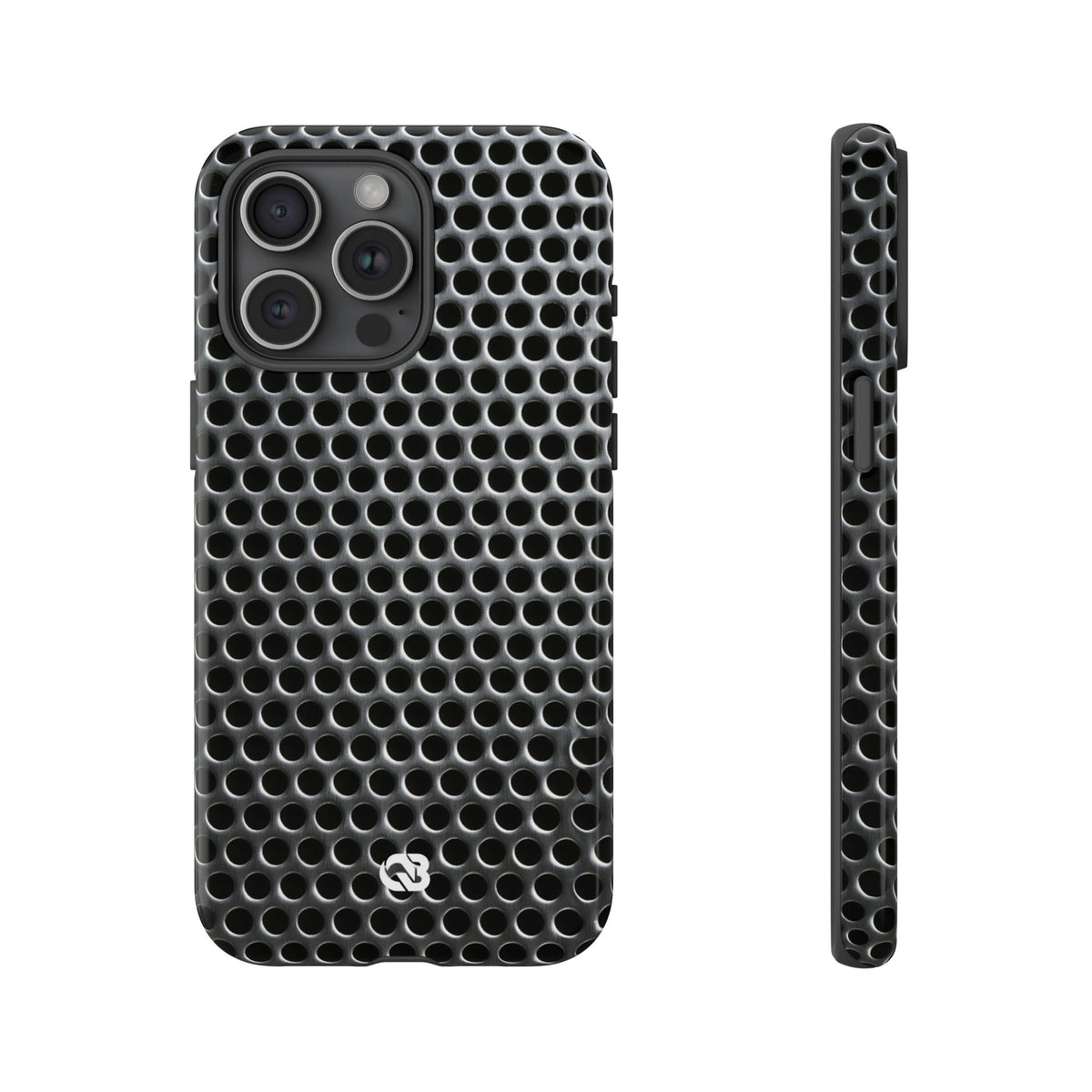 Brushed Perforated Steel · Tough Phone Case for iPhone · Silver