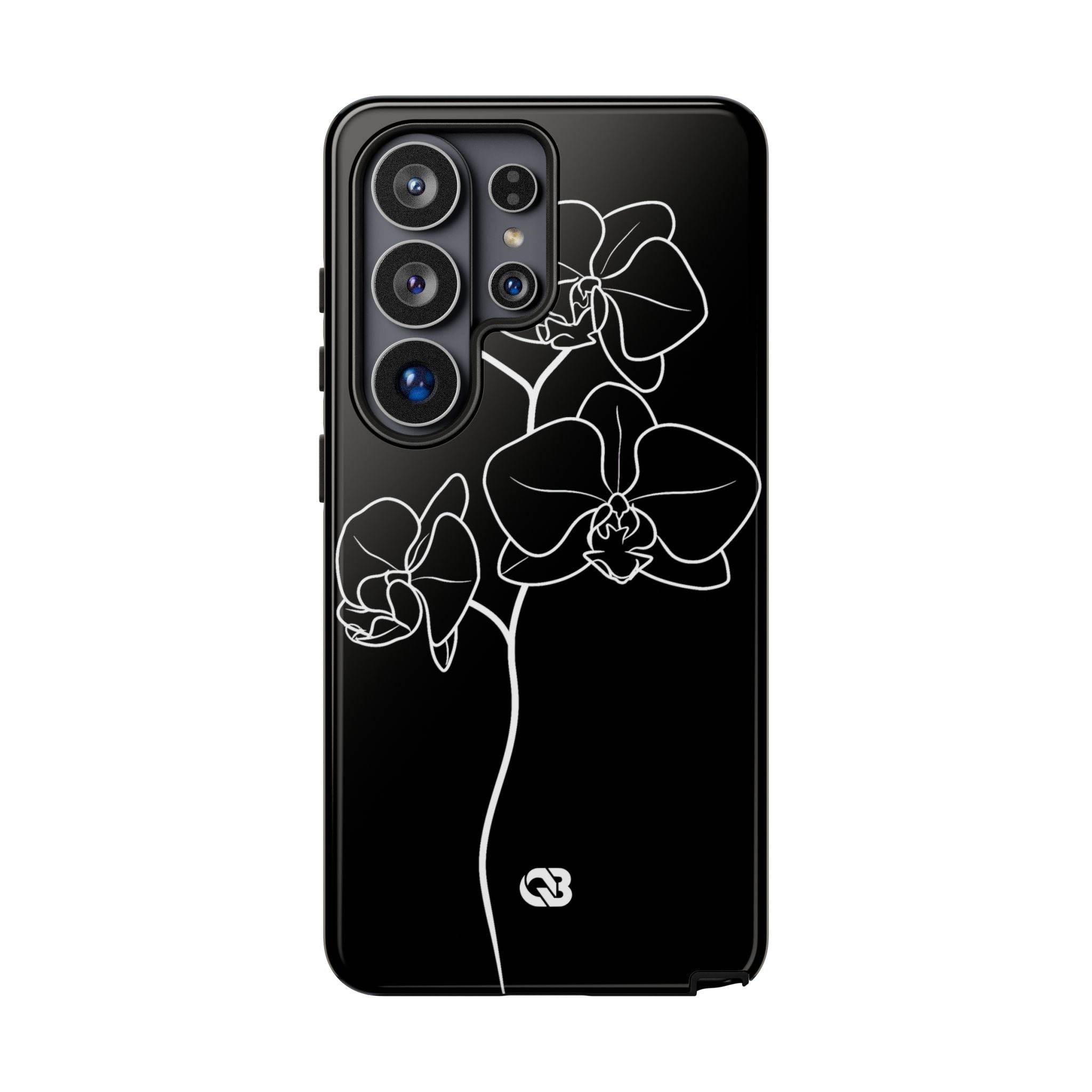 Black Tough Phone Case for Samsung - Noir Alabaster Orchid