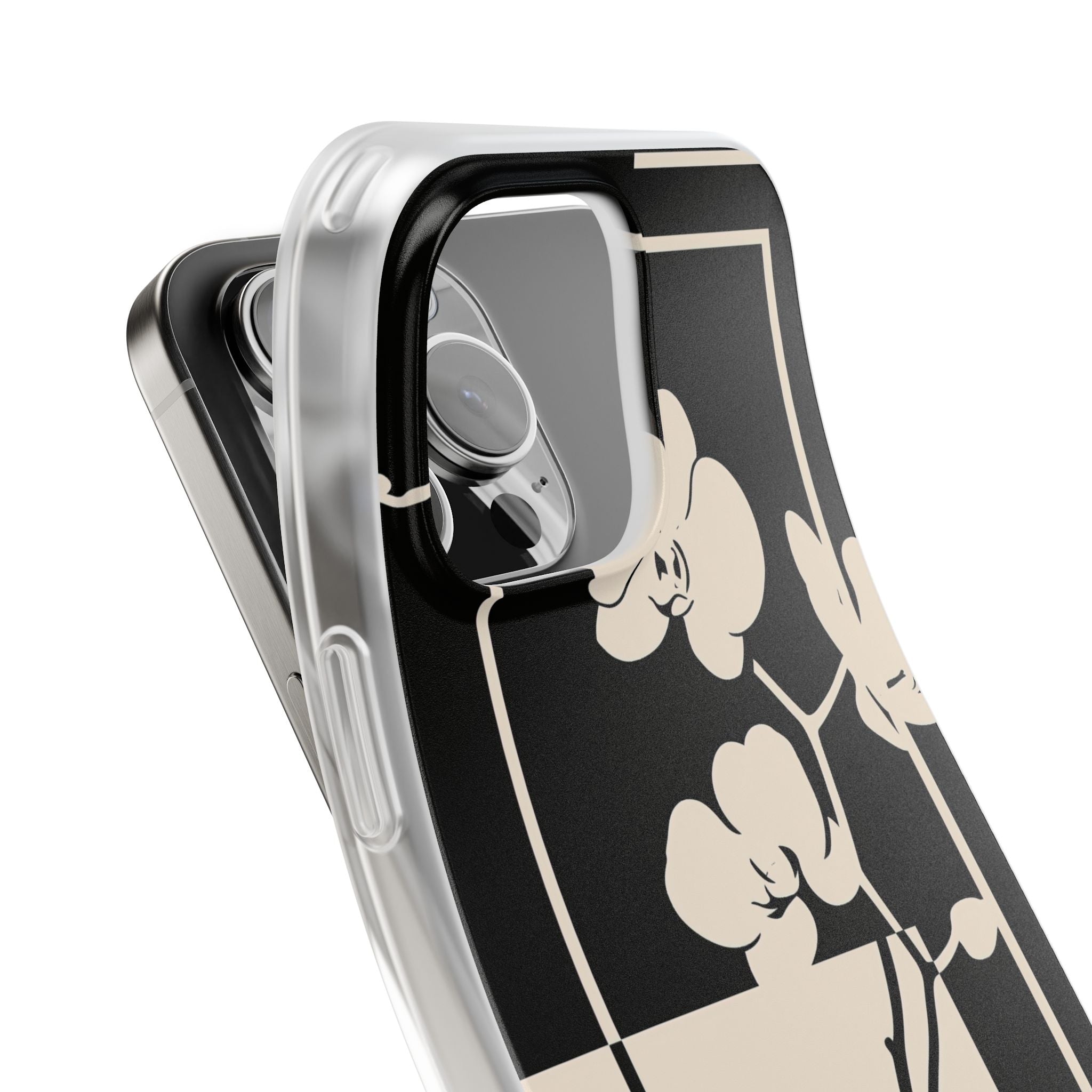 Beige Lite Phone Case for iPhone - Nocturnal Orchid Frame