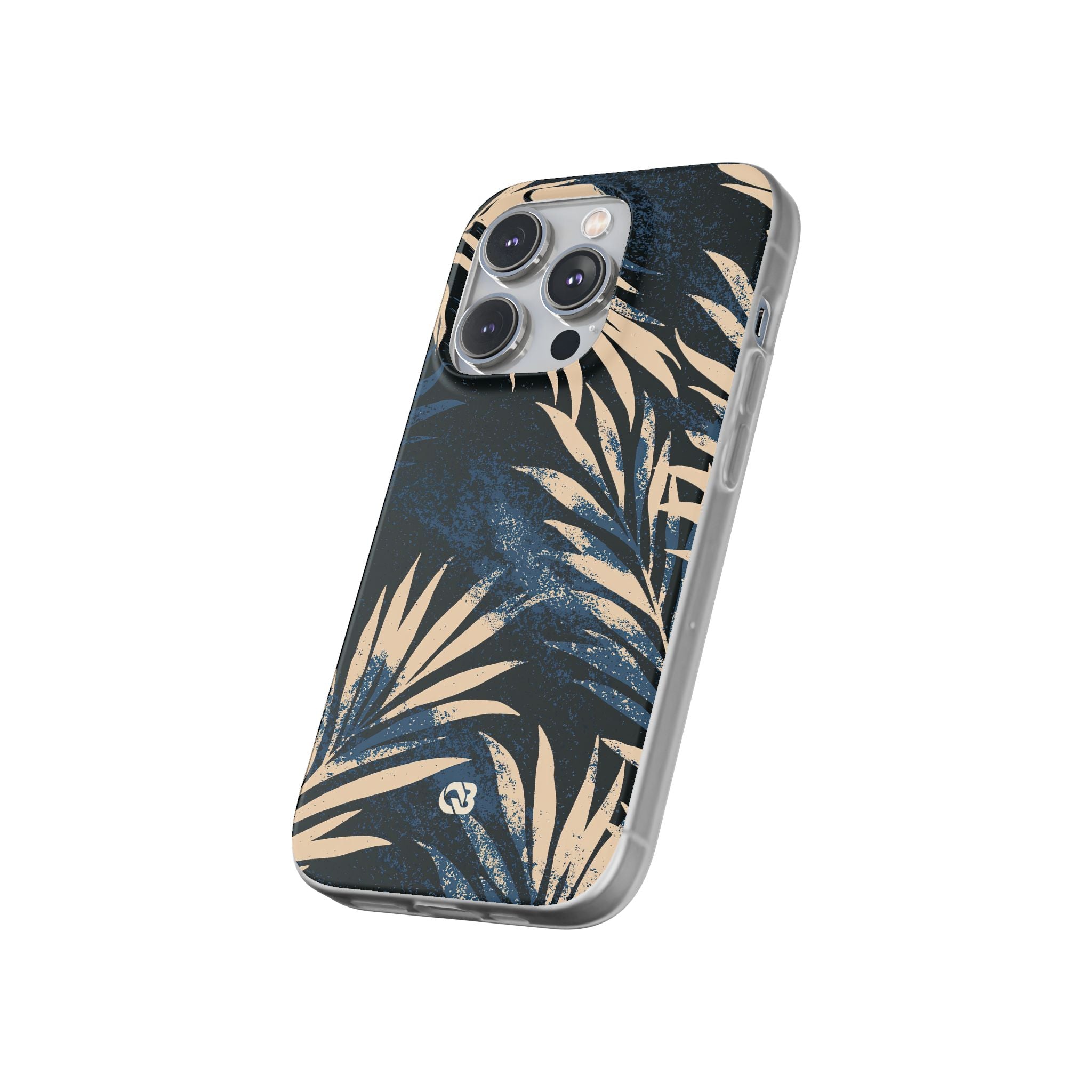 Blue Lite Phone Case for iPhone - Midnight Indigo Palm