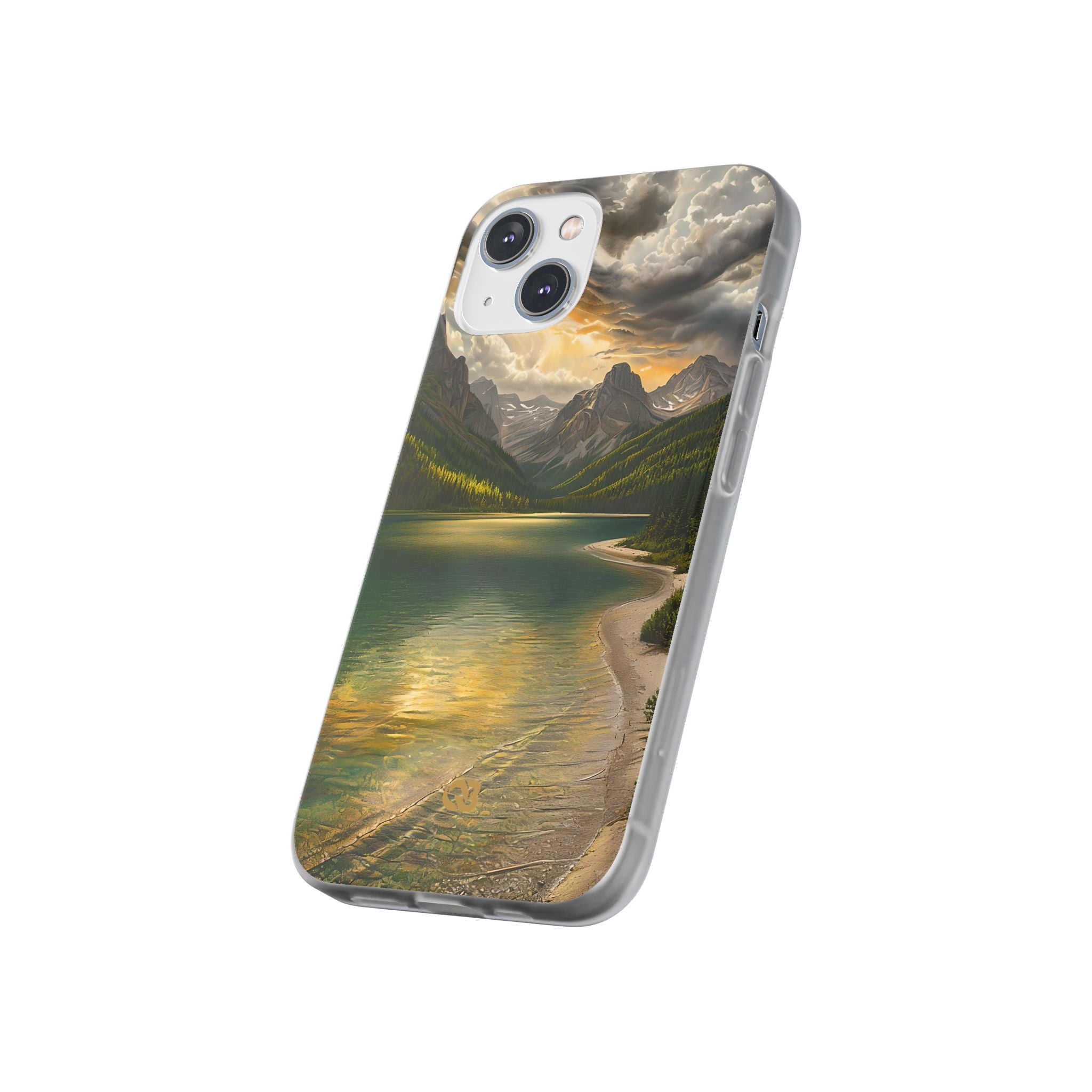Gilded Mountain Lake · Soft Phone Case for iPhone