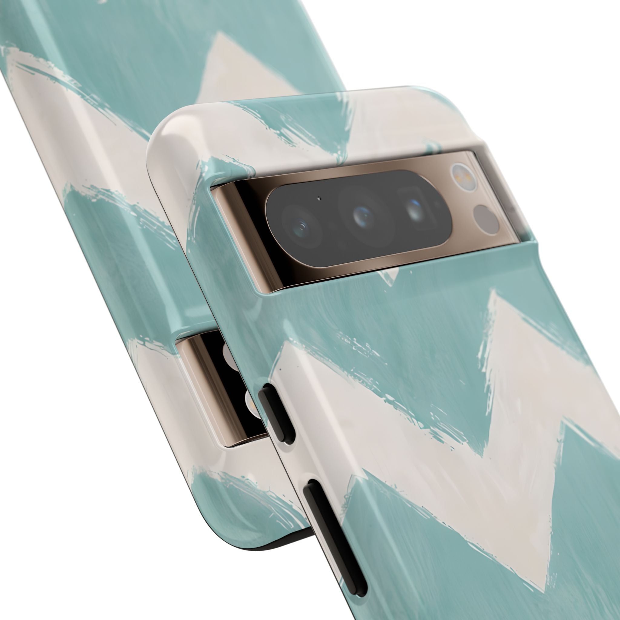 Teal Painted Chevron · Tough Phone Case for Google Pixel
