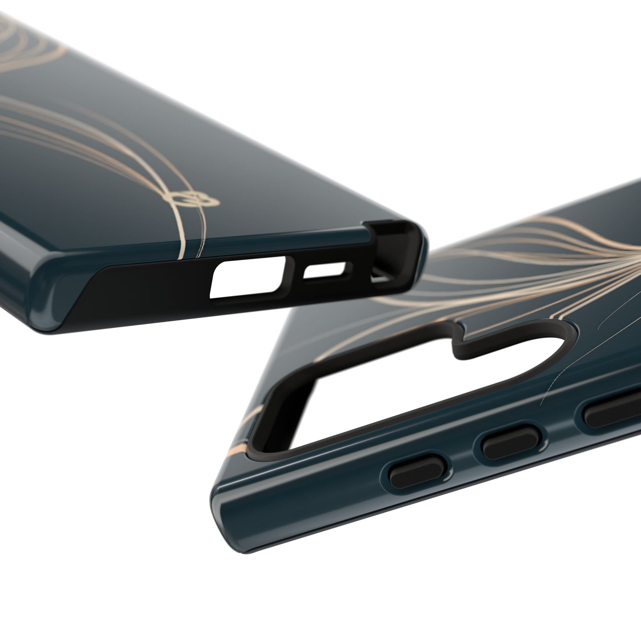 Teal Tough Phone Case for Samsung - Sandstone Silk Flora