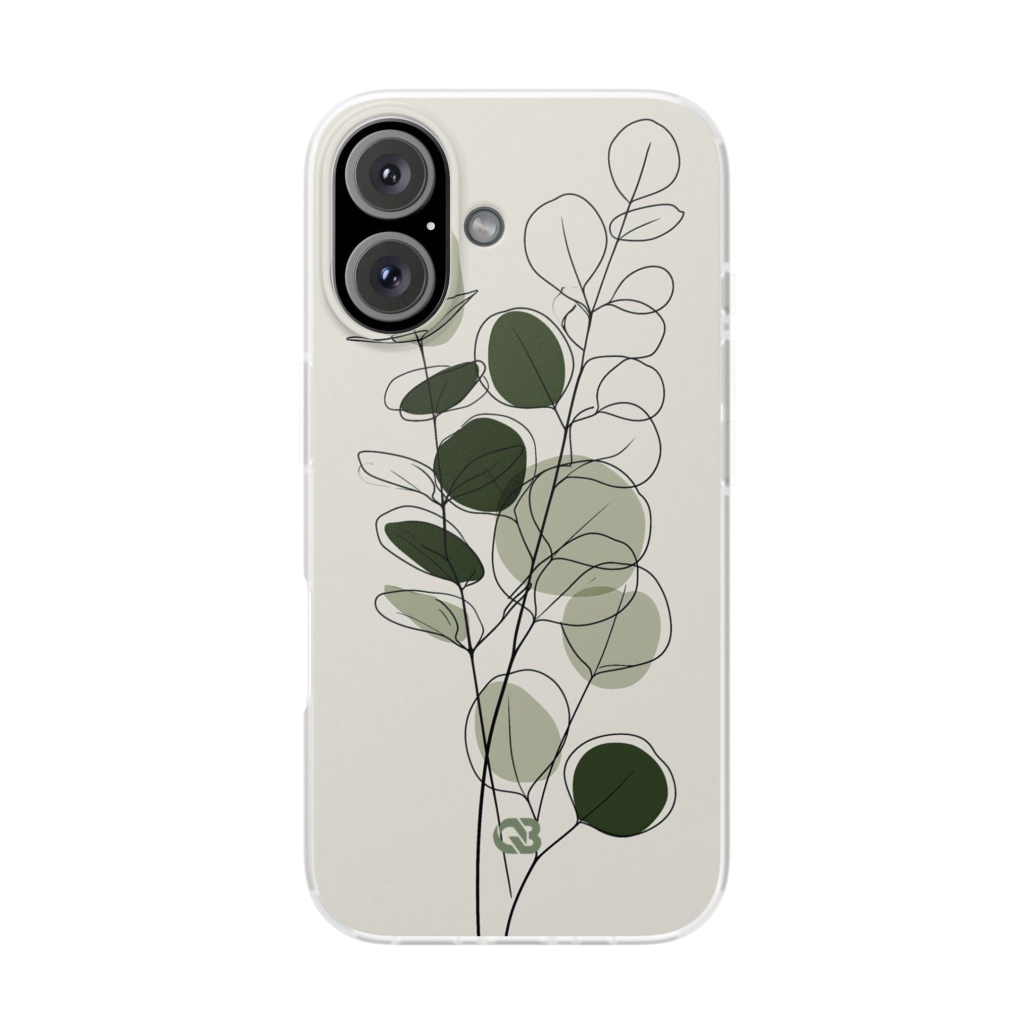 Green Lite Phone Case for iPhone - Muted Eucalyptus Sketch