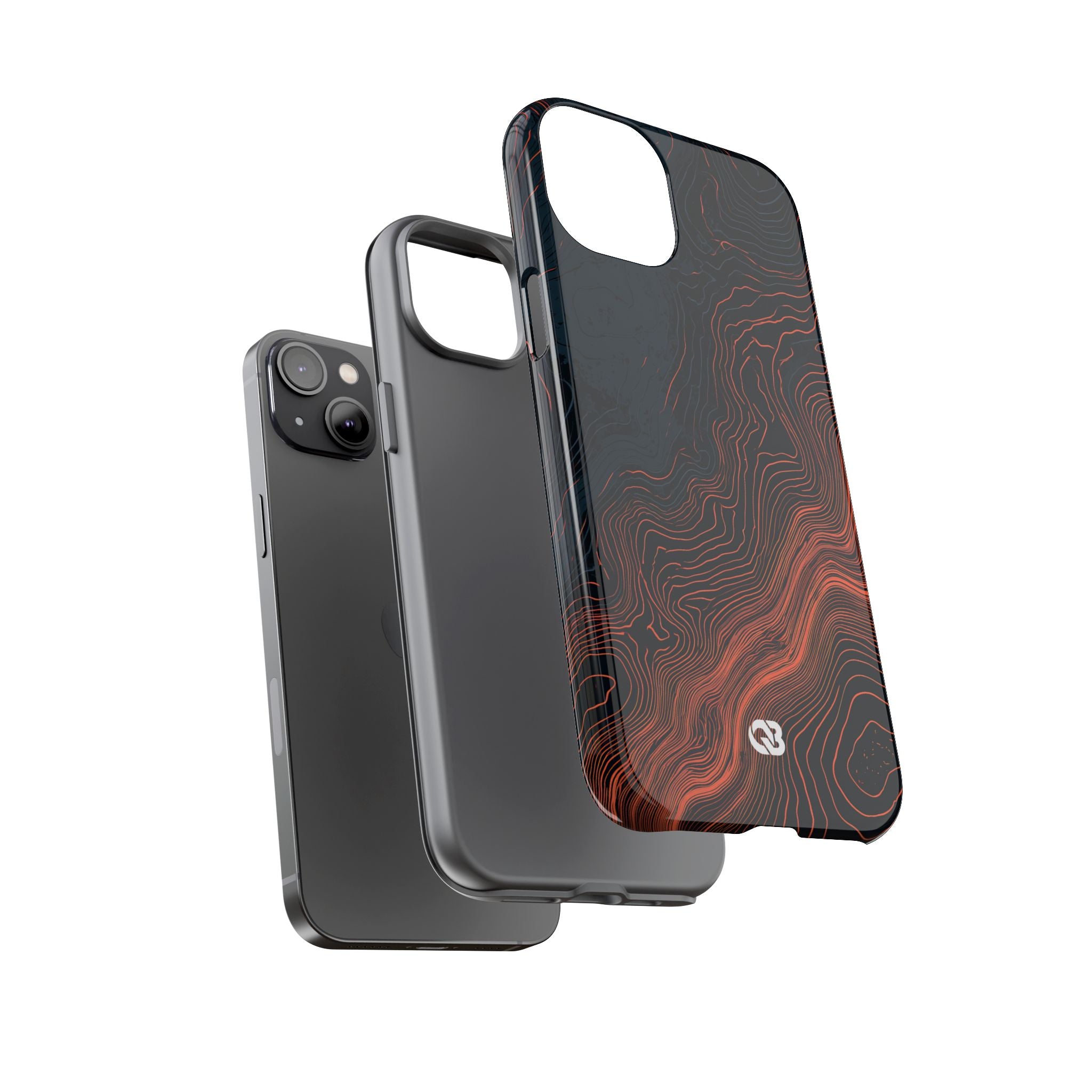 Black Tough Phone Case for iPhone - Volcanic Basalt Map