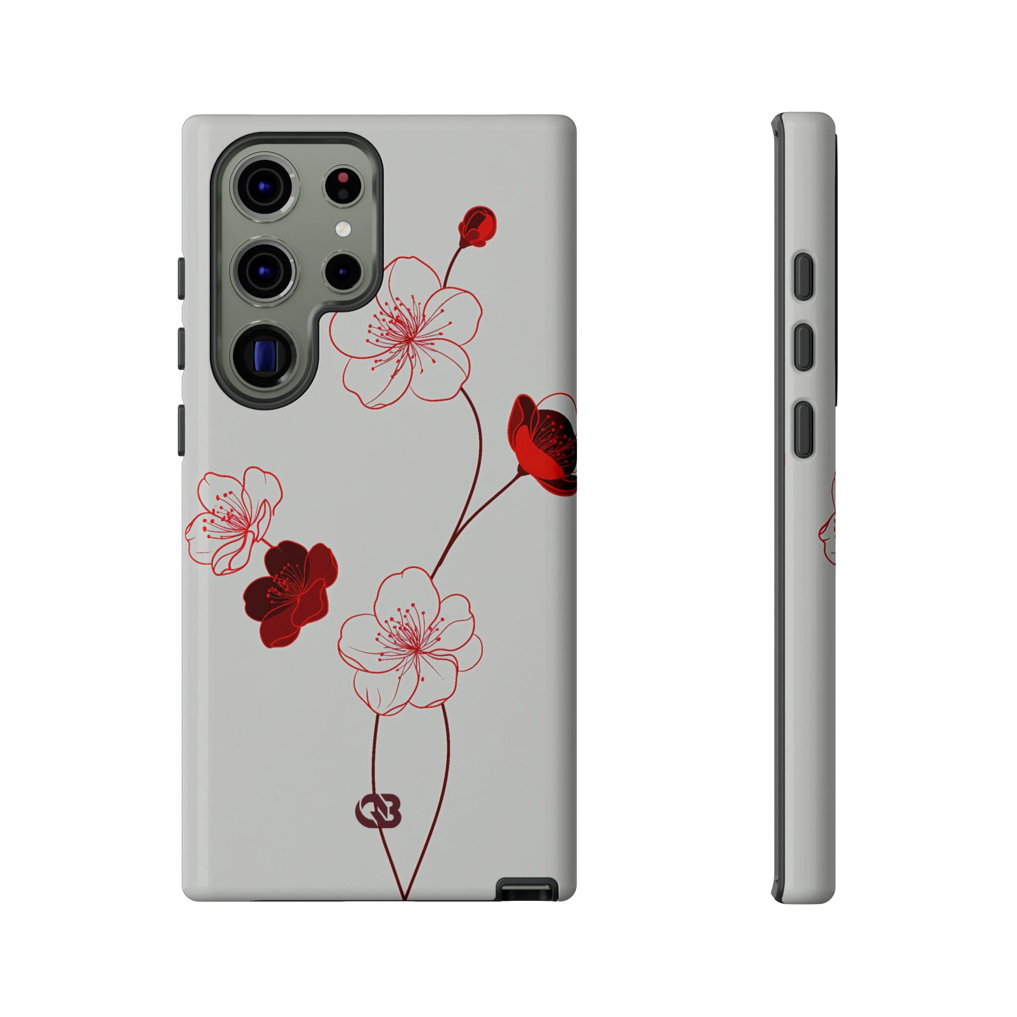 Red Tough Phone Case for Samsung - Kyoto Ember Bloom