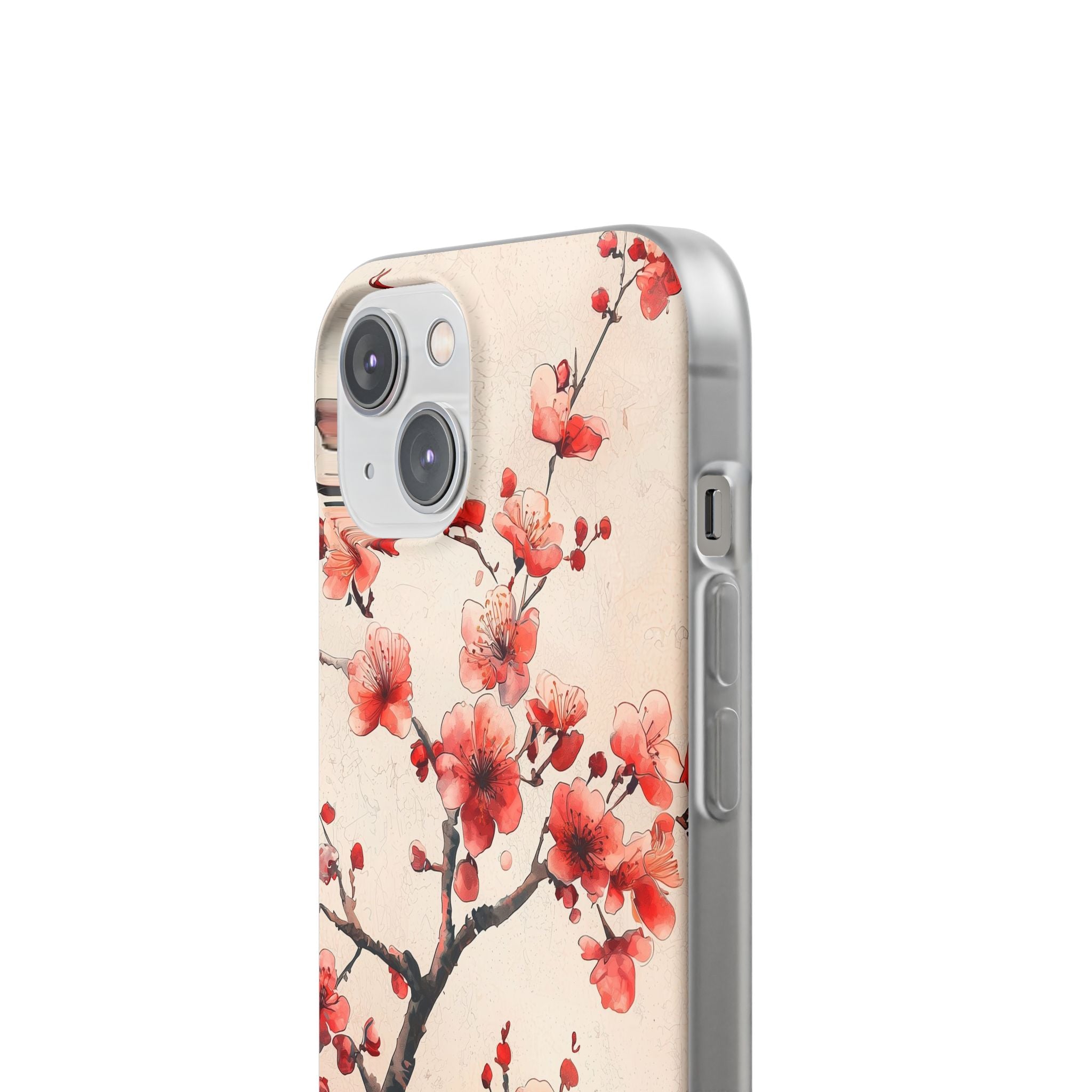 Crimson Silk Flora · Soft Custodia per iPhone