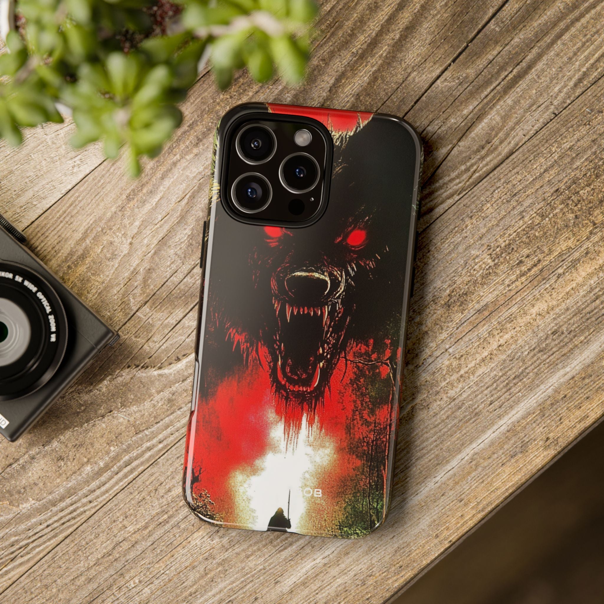 Crimson Wolf iPhone 16 Pro Max Case - Tough