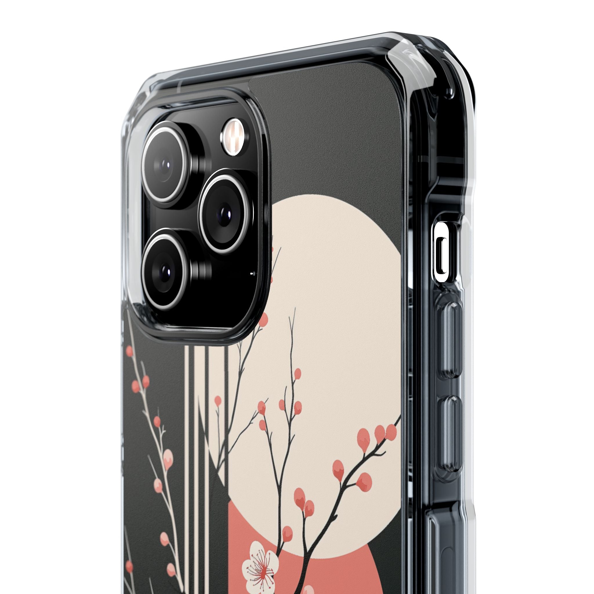 Black Impact MagSafe Phone Case for iPhone - Kyoto Midnight Blossom