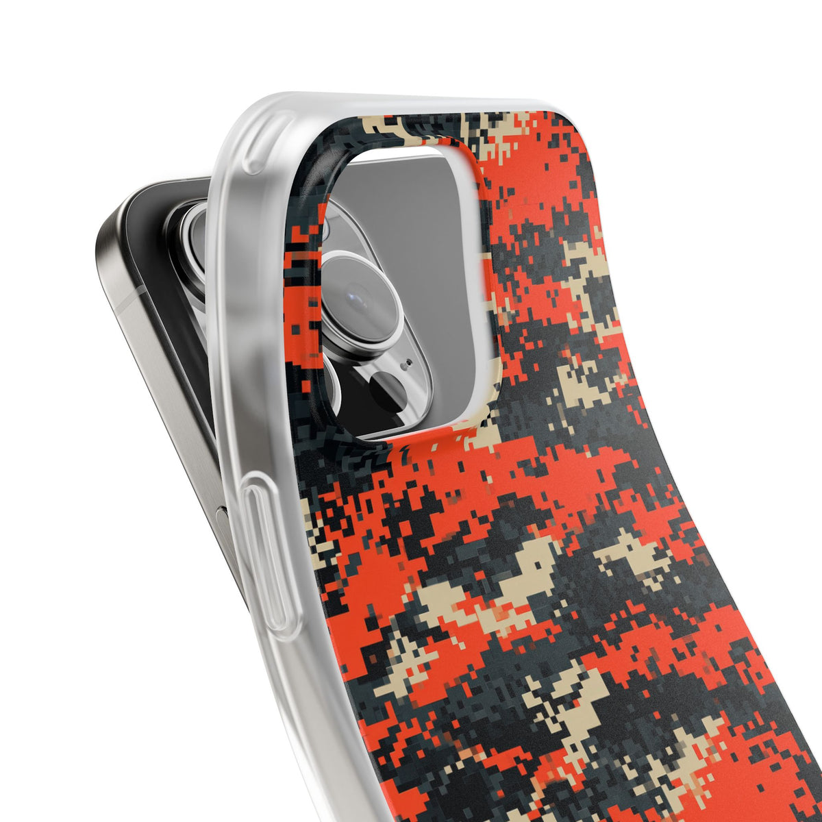 Signal Pixel Camo · Lite Phone Case for iPhone · Orange