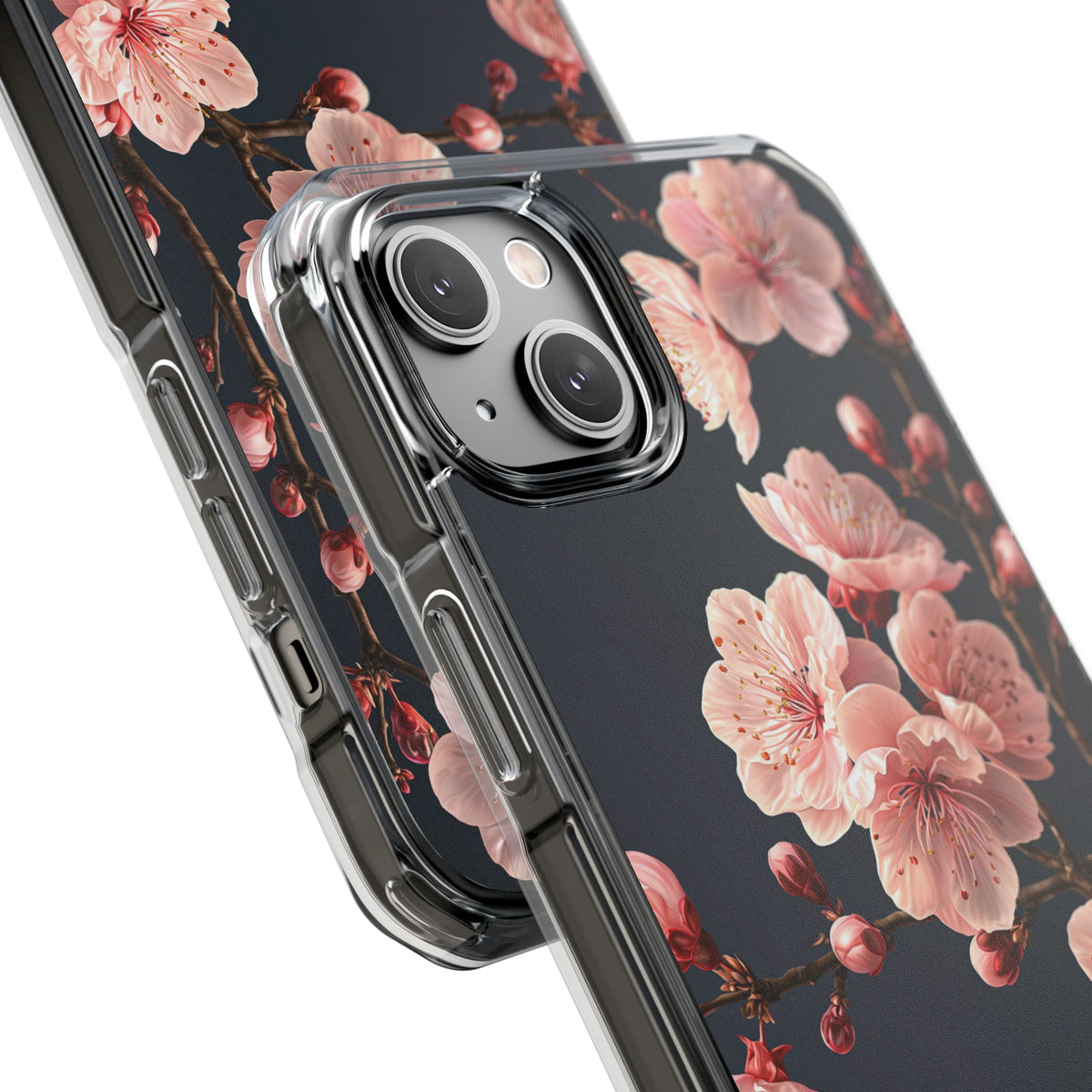 Midnight Sakura Bloom · Clear Impact Magnetic Phone Case for iPhone · Pink