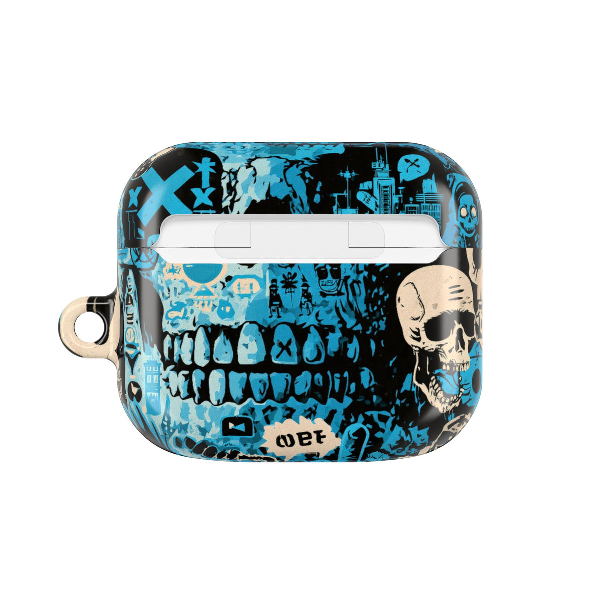 Electric Skull Graffiti · Hard Case for AirPods & AirPods Pro · Blue