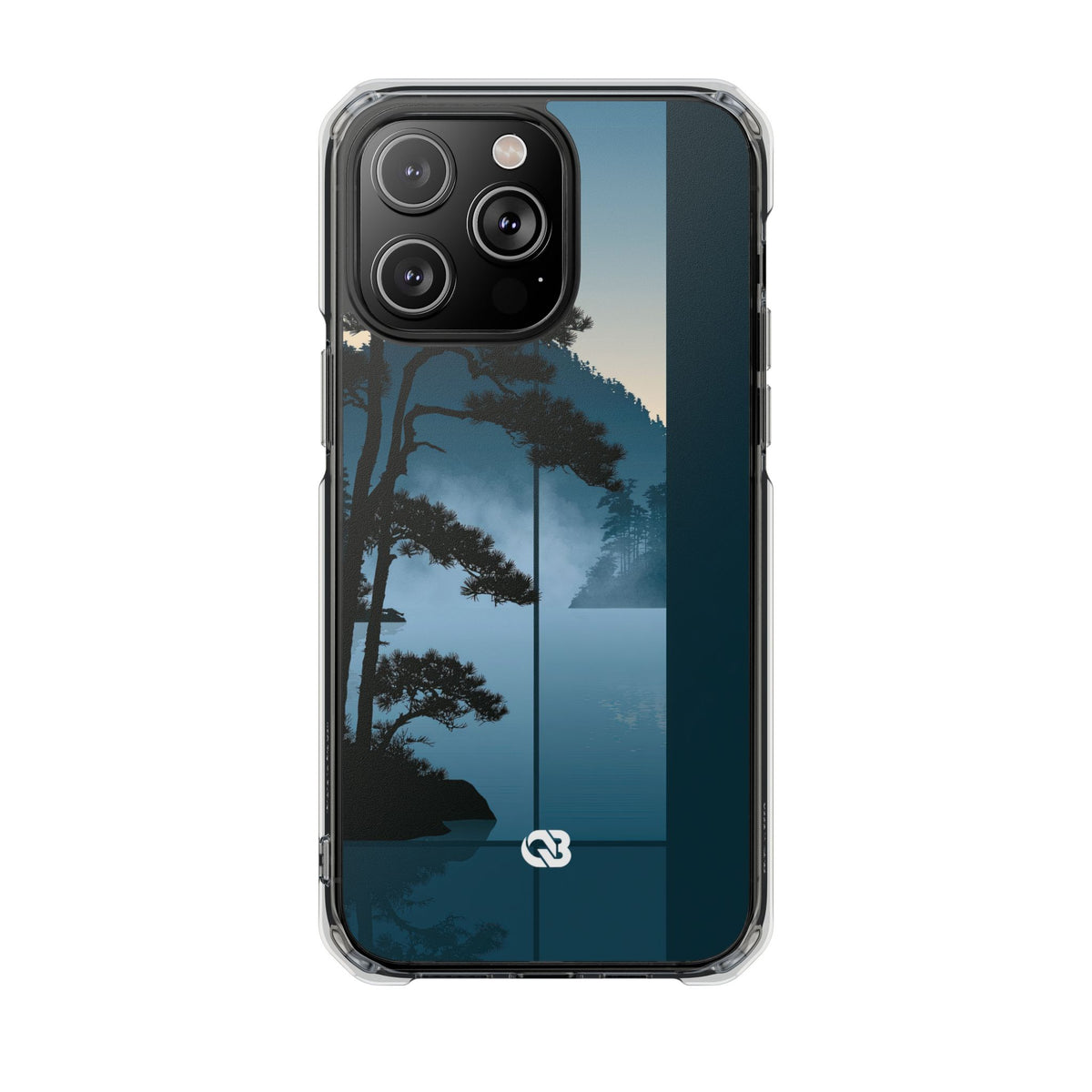 Misty Pine Horizon · Clear Impact Magnetic Phone Case for iPhone · Teal
