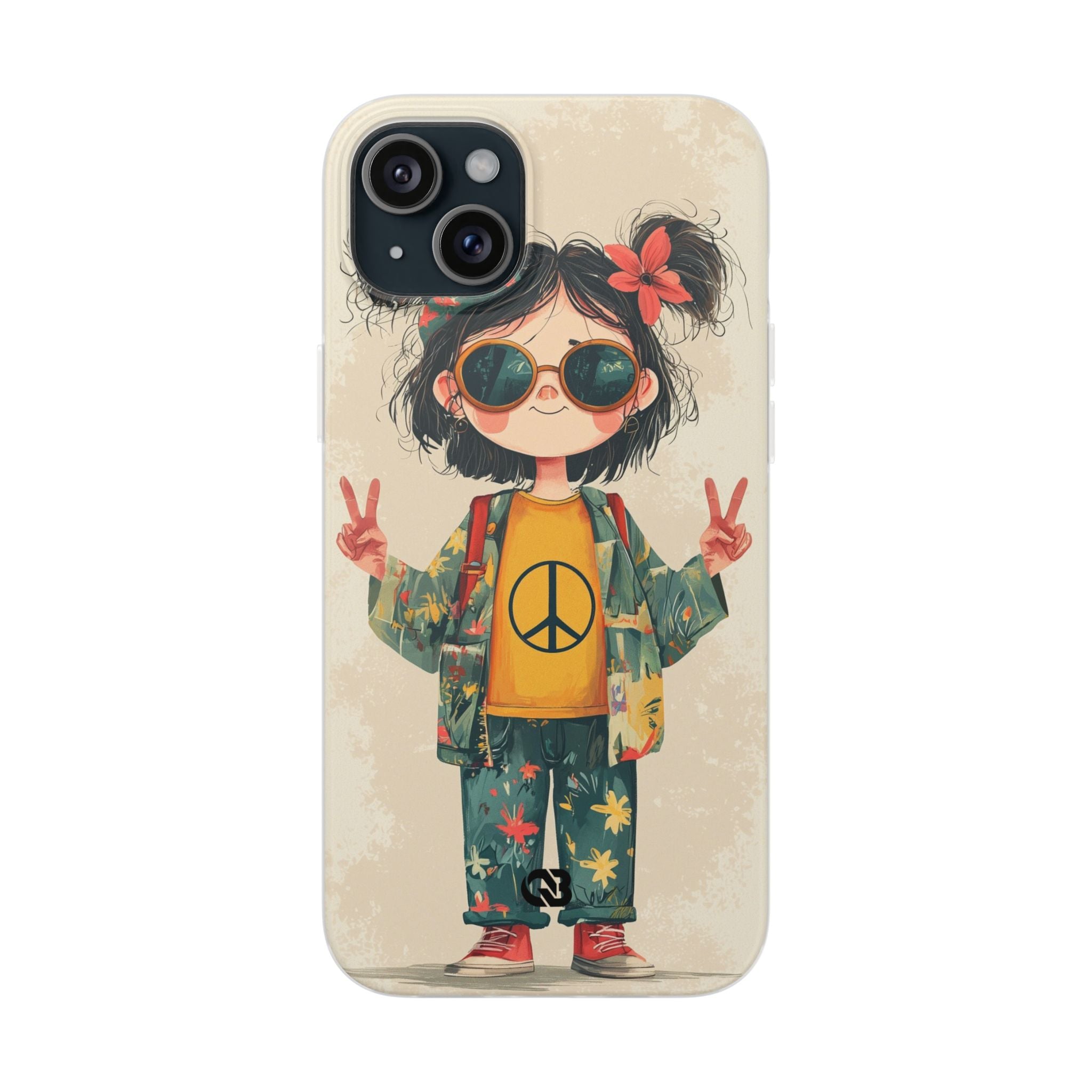 Retro Peace Girl · Soft Phone Case for iPhone