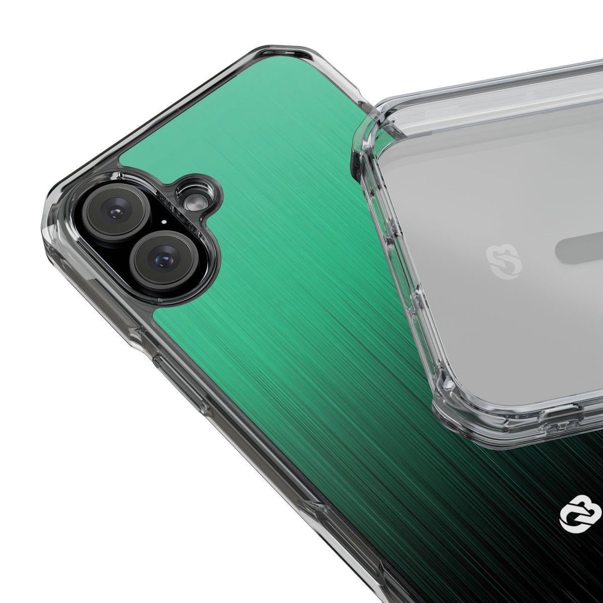 Emerald Cascade · Clear Impact Magnetic Phone Case for iPhone · Green