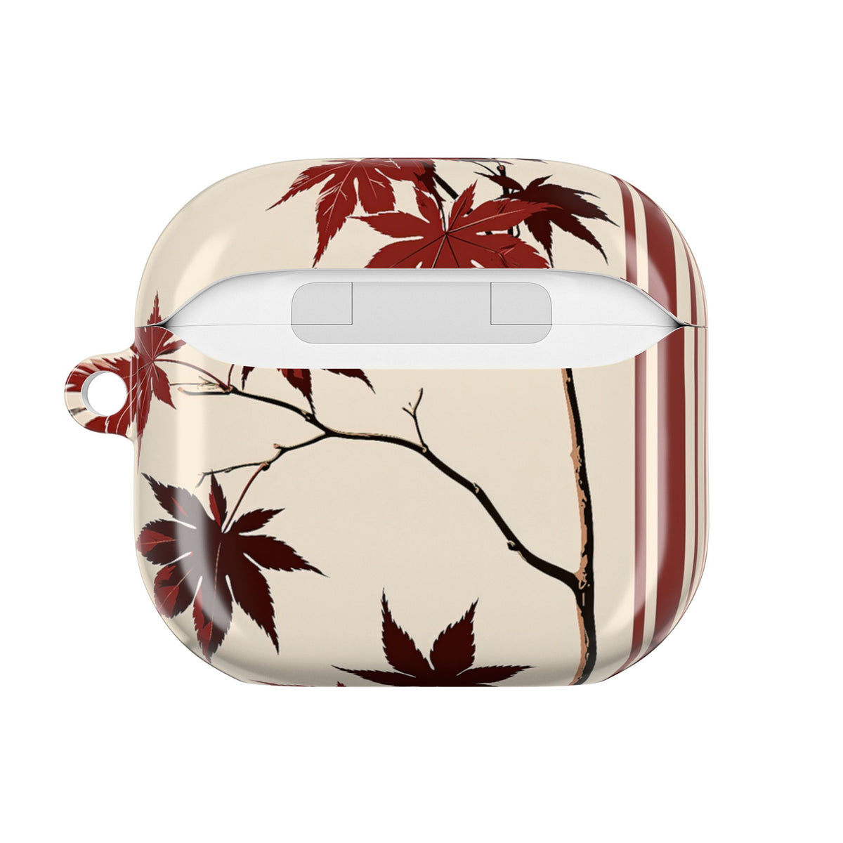 Crimson Maple Branch · Hard Case for AirPods & AirPods Pro · Beige