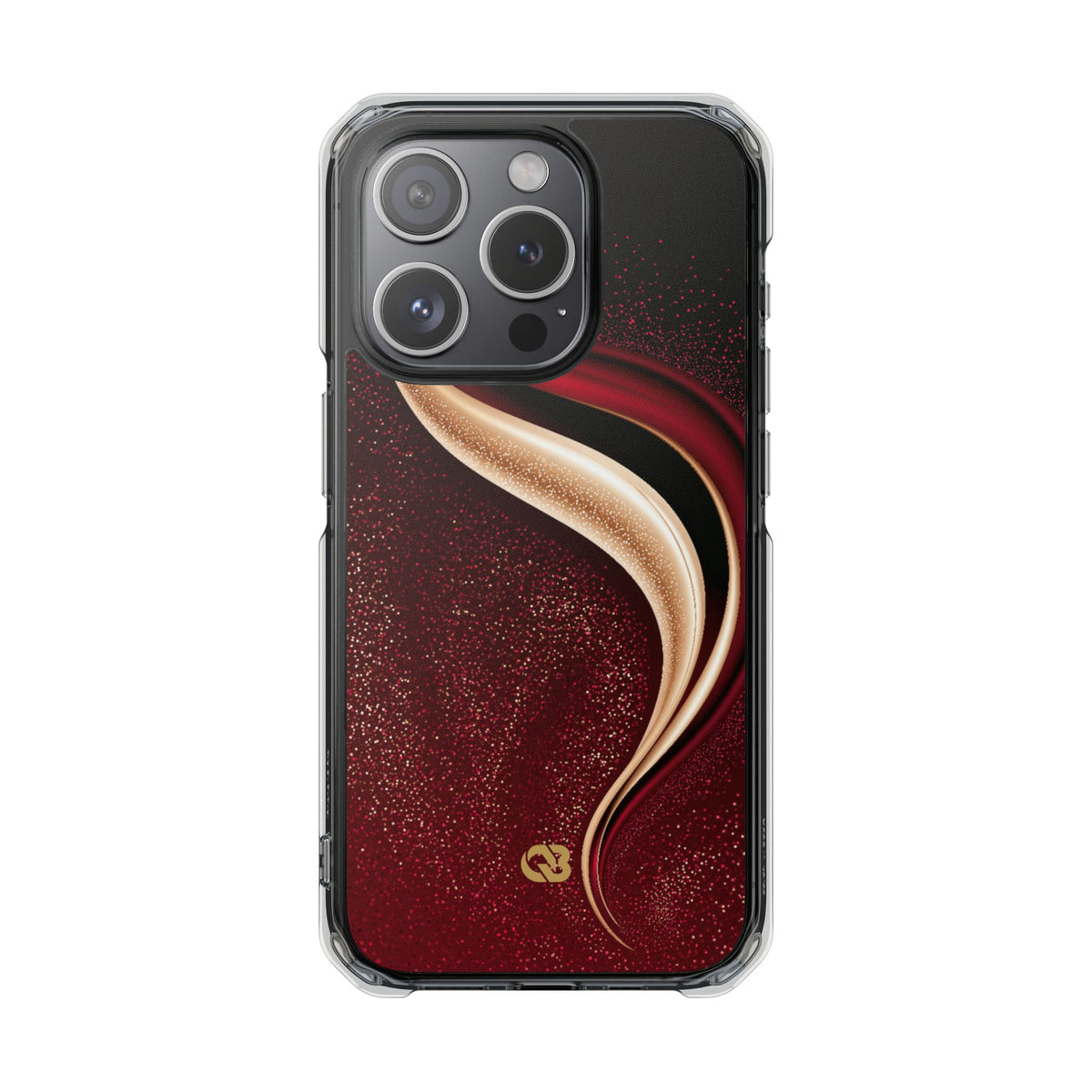 Gilded Crimson Flow · Clear Impact Magnetic Phone Case for iPhone · Red