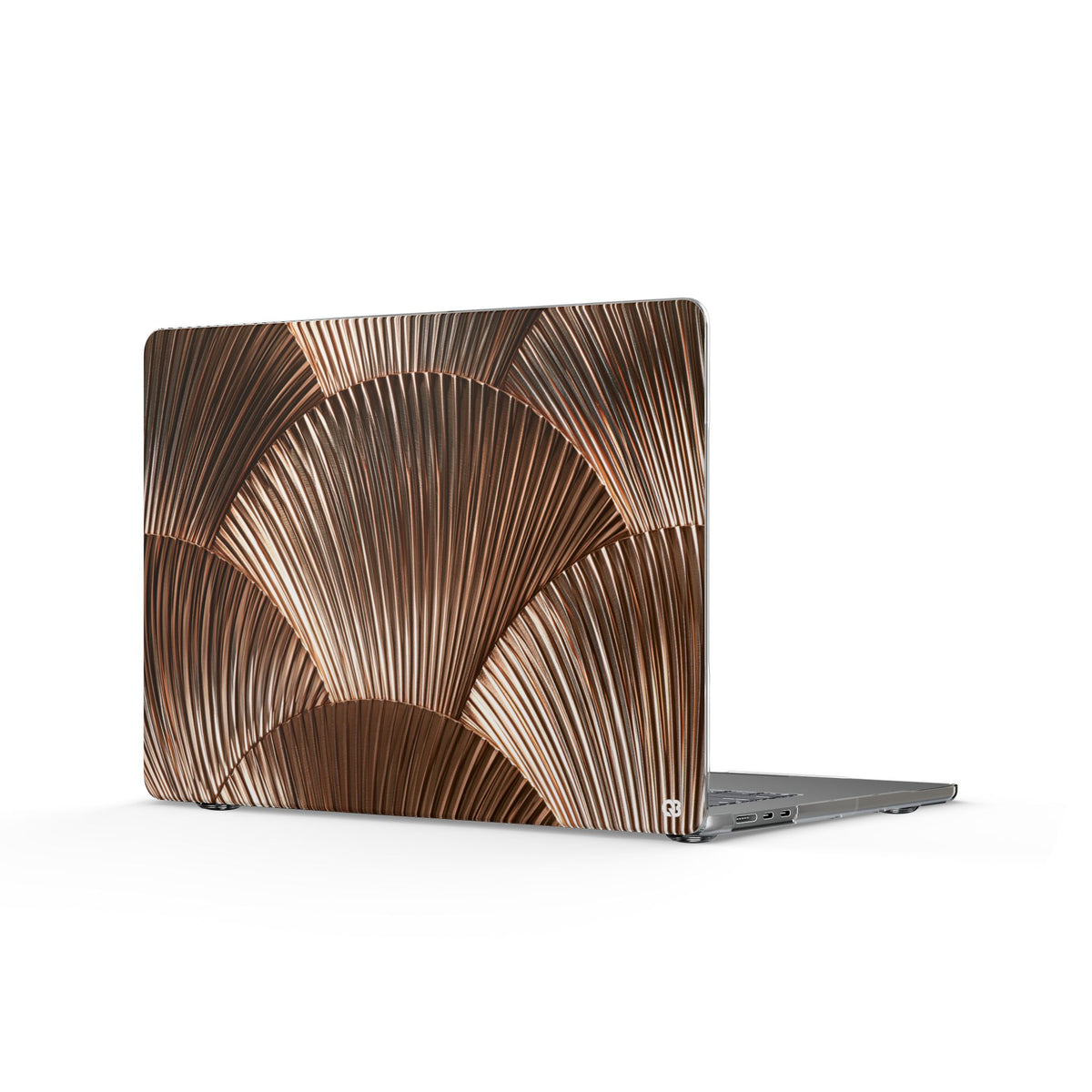 Rose Gilded Fan · Clear Hard Case for MacBook · Gold