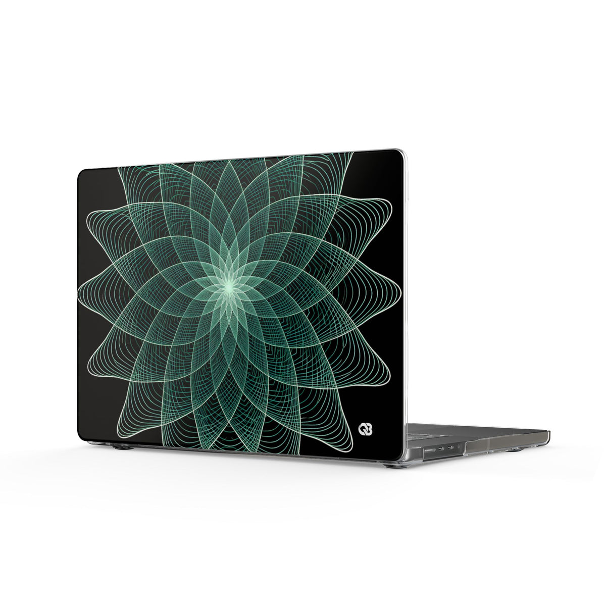 Verdant Harmonic Bloom · Clear Hard Case for MacBook · Black