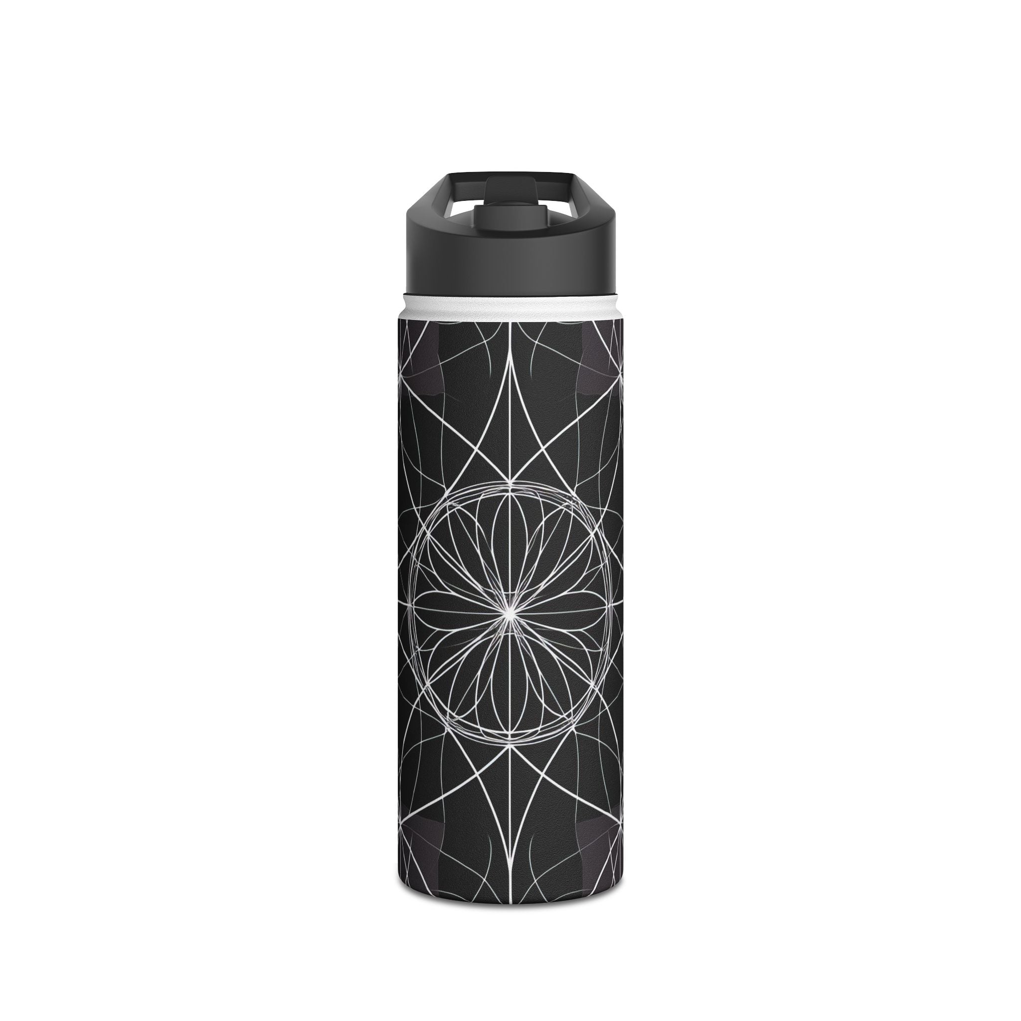 White Mandala Radiance - Stainless Steel Water Bottle