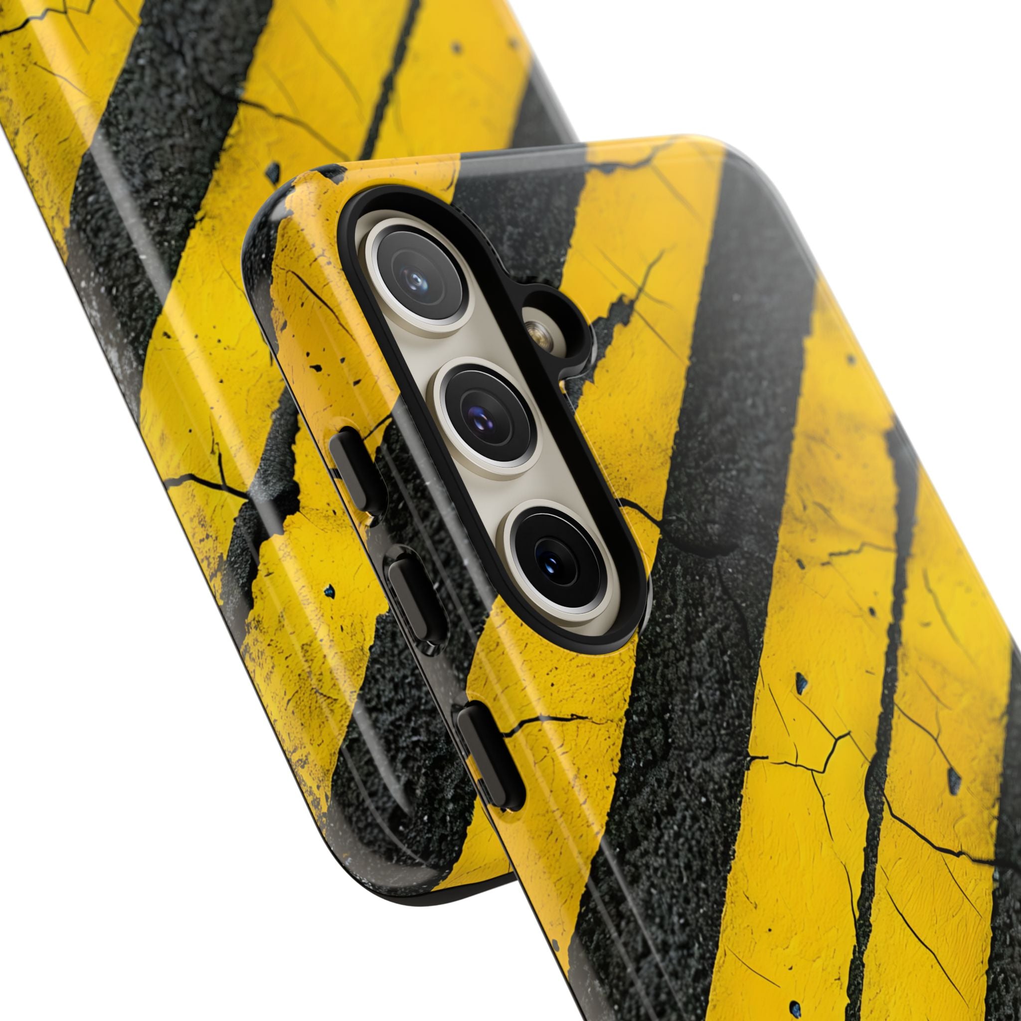 Cracked Hazard Stripes · Tough Handyhülle für Samsung