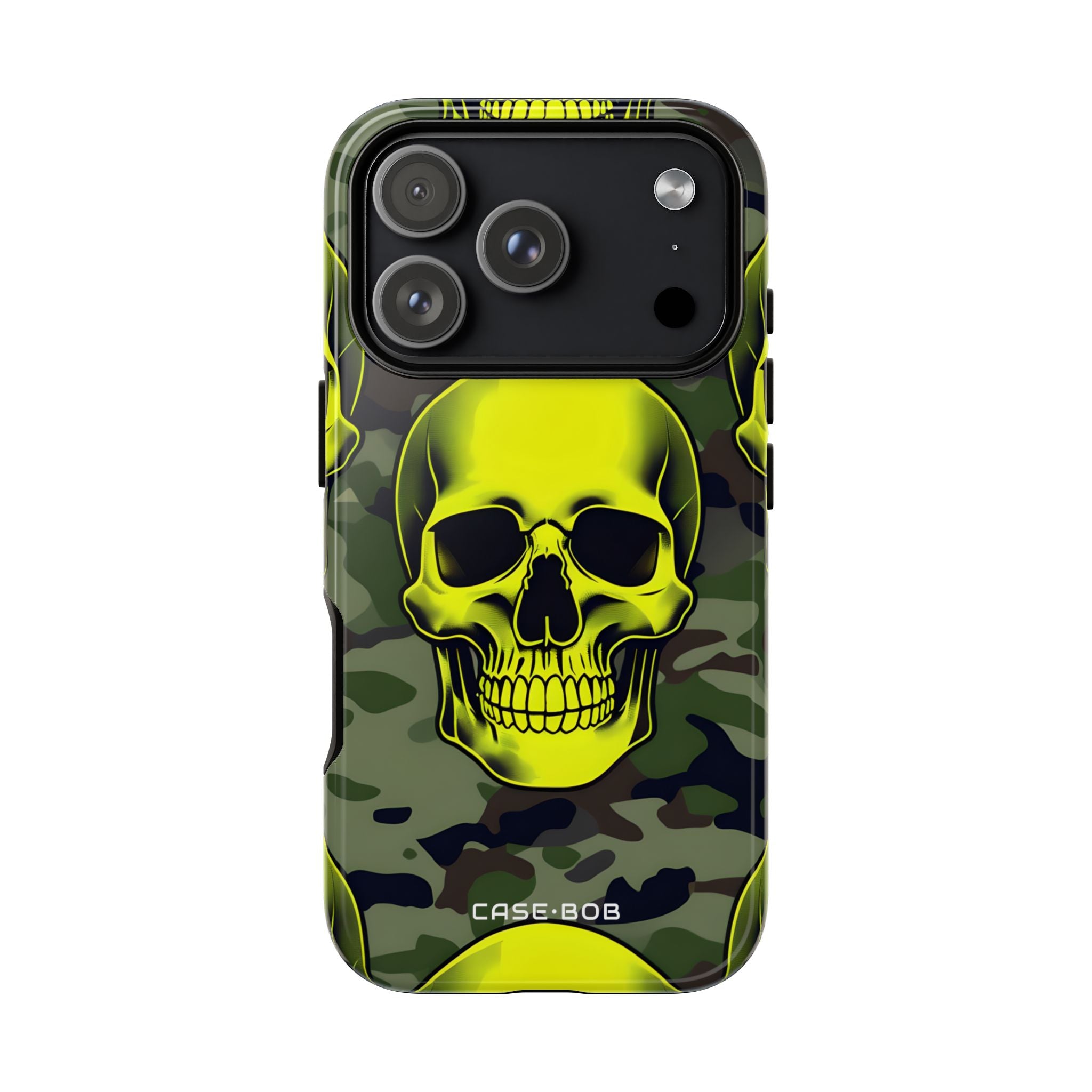 Neon Skull Camo iPhone 17 Pro Case - Tough - CASE•BOB