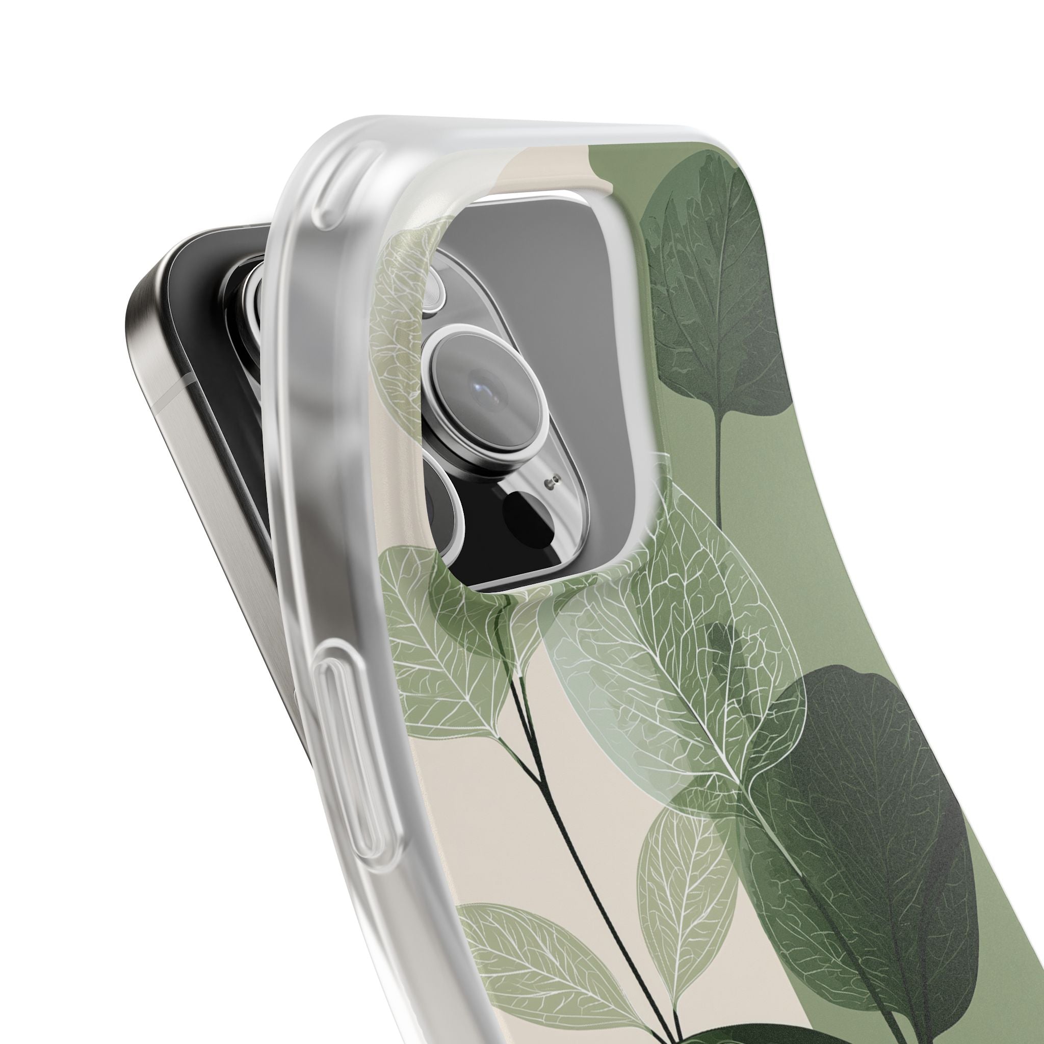 Green Lite Phone Case for iPhone - Sage Leaf Skeletals