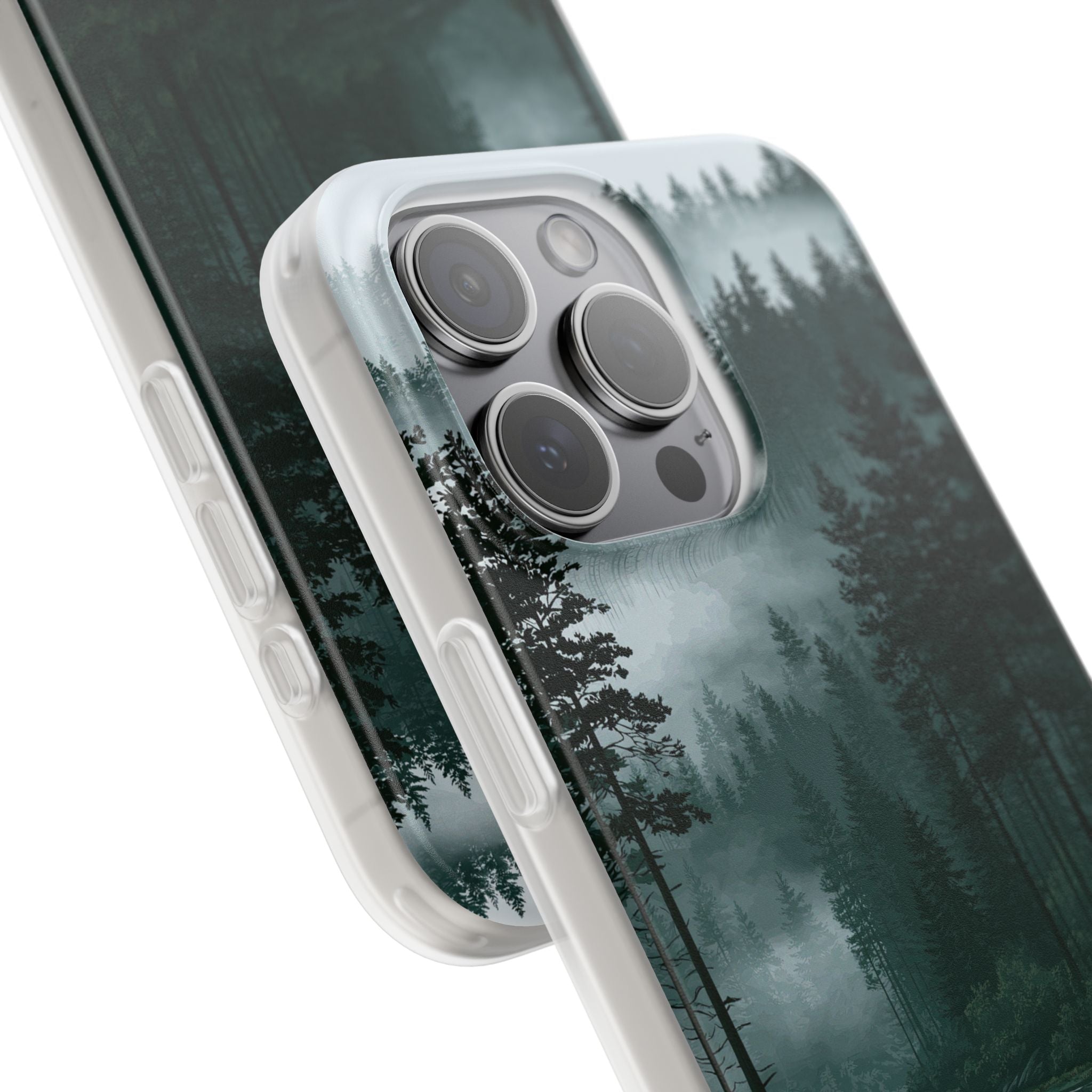 Green Lite Phone Case for iPhone - Misty Evergreen Mirror