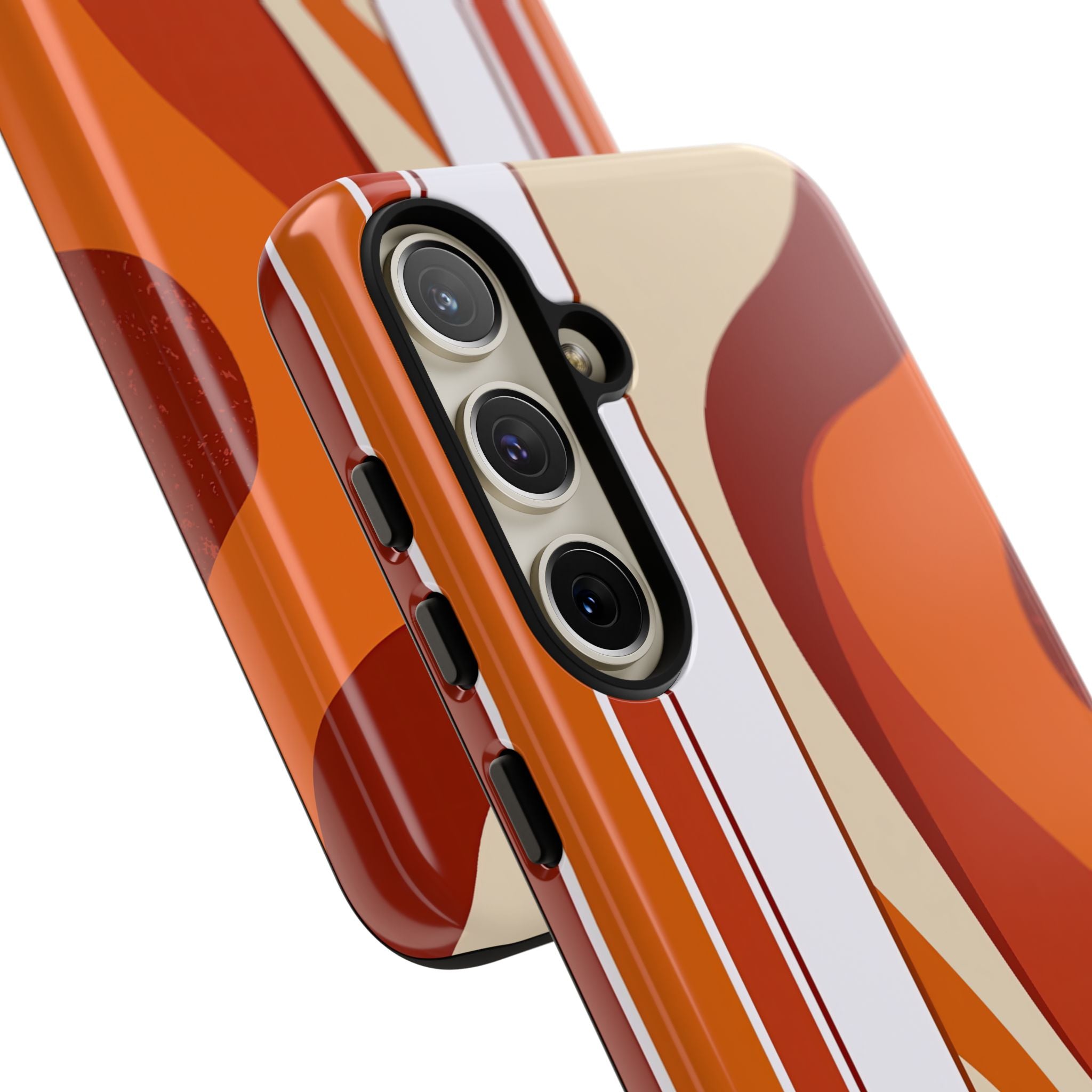 Orange Tough Phone Case for Samsung - Terracotta Metro Line
