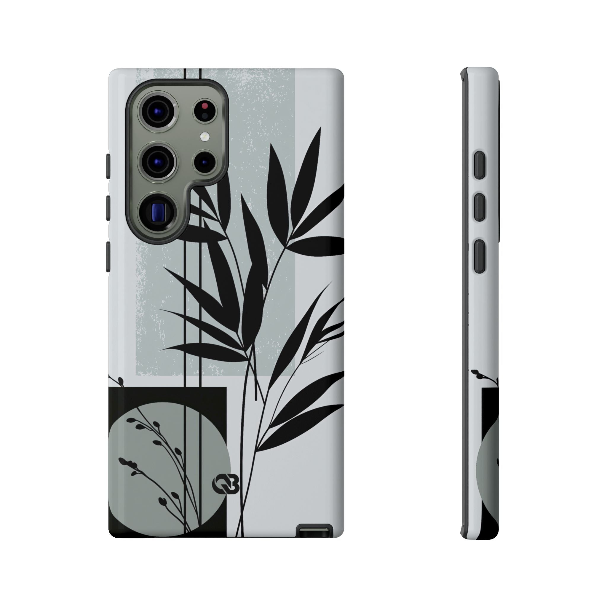 Grey Tough Phone Case for Samsung - Sage Bamboo Noir
