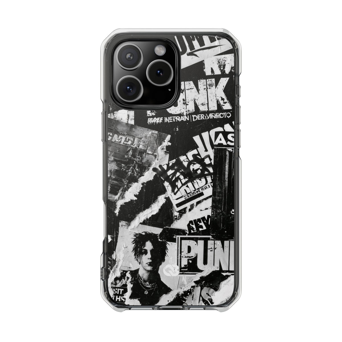 Underground Punk Collage · Clear Impact Magnetic Phone Case for iPhone · Black