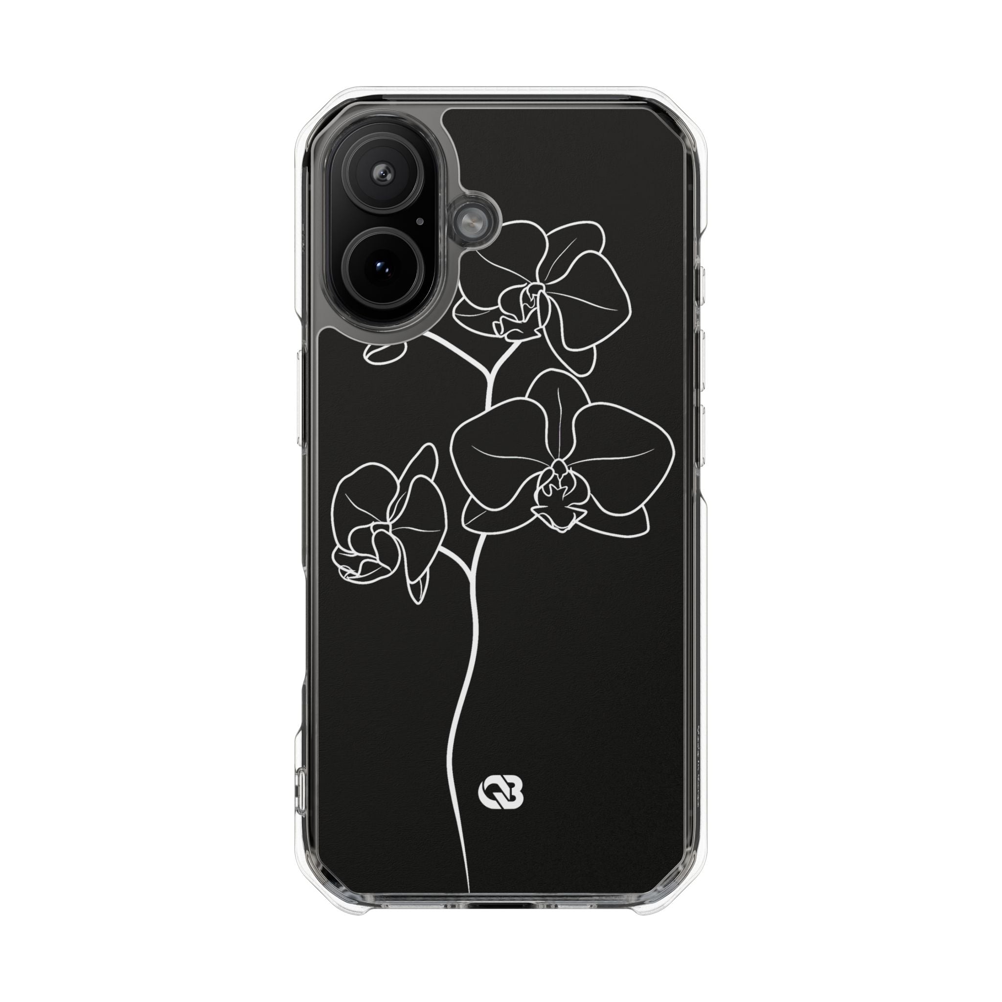 Black Impact MagSafe Phone Case for iPhone - Noir Alabaster Orchid