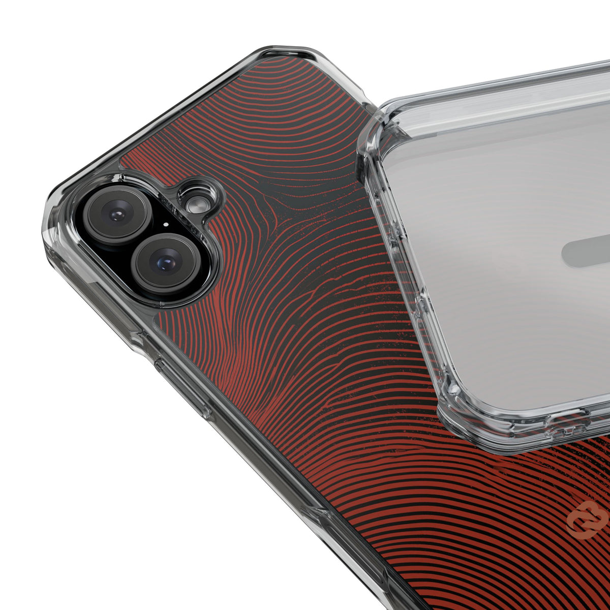 Red Impact MagSafe Phone Case for iPhone - Terracotta Nerve Map