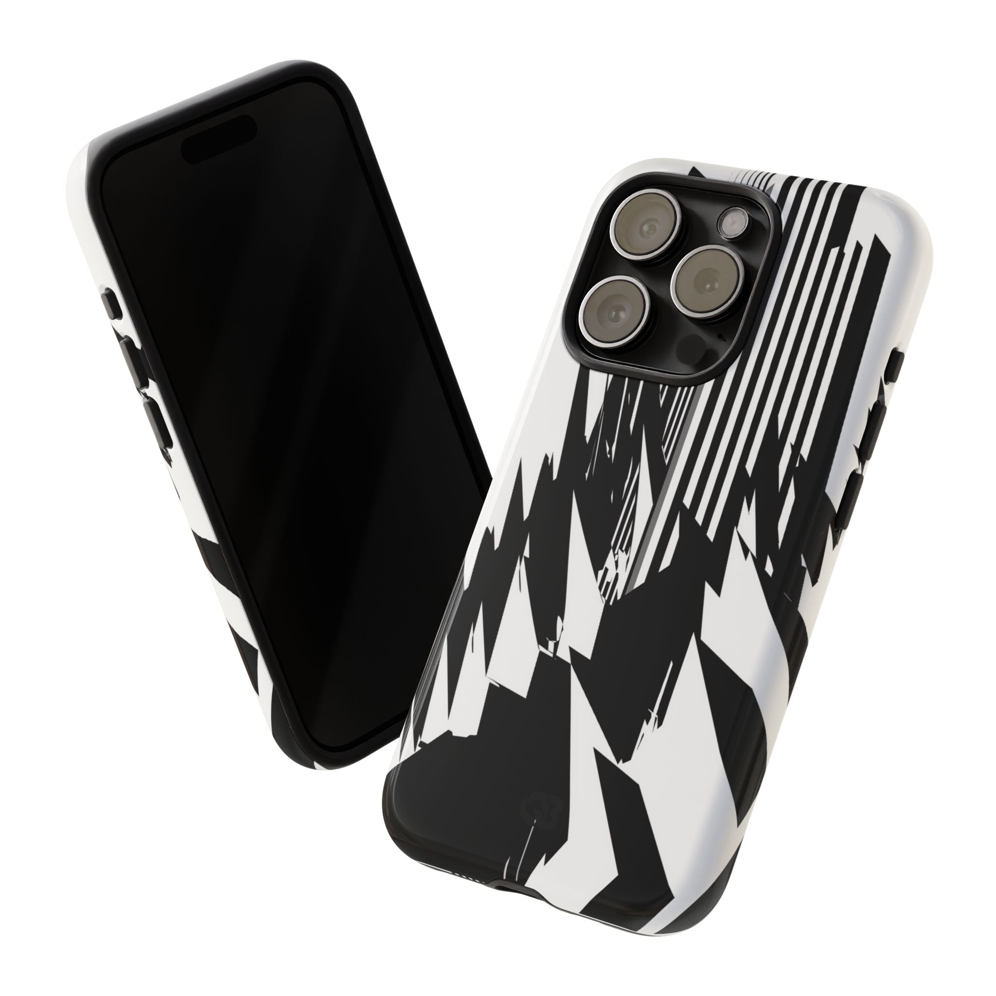 White Tough Phone Case for iPhone - Shattered Vector Spire