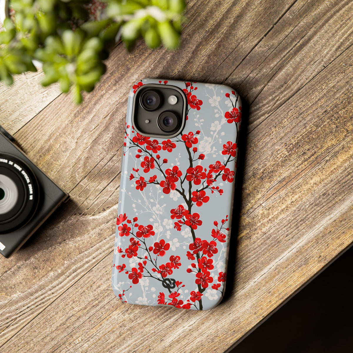 Scarlet Plum Blossom · Tough Phone Case for iPhone · Red