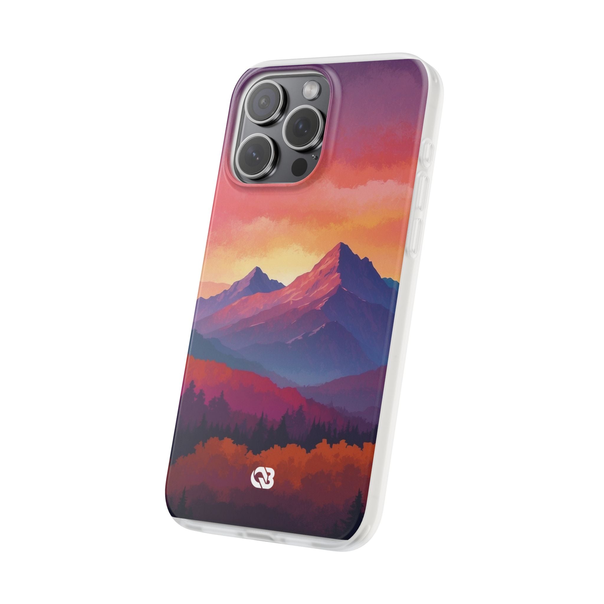 Crimson Mountain Dusk · Soft Custodia per iPhone