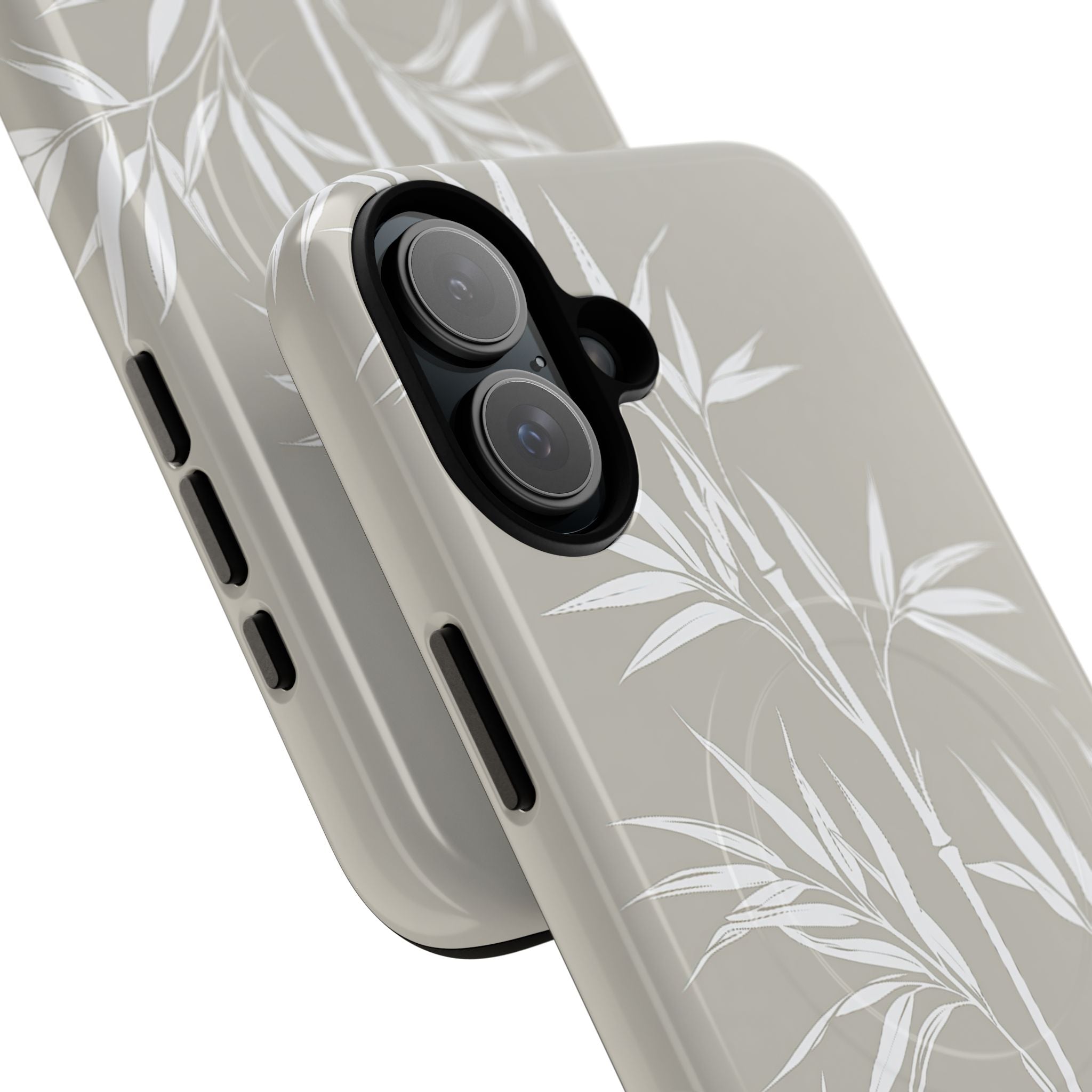 Beige Tough 2.0 Magsafe Phone Case for iPhone - Sandstone Bamboo Stalks