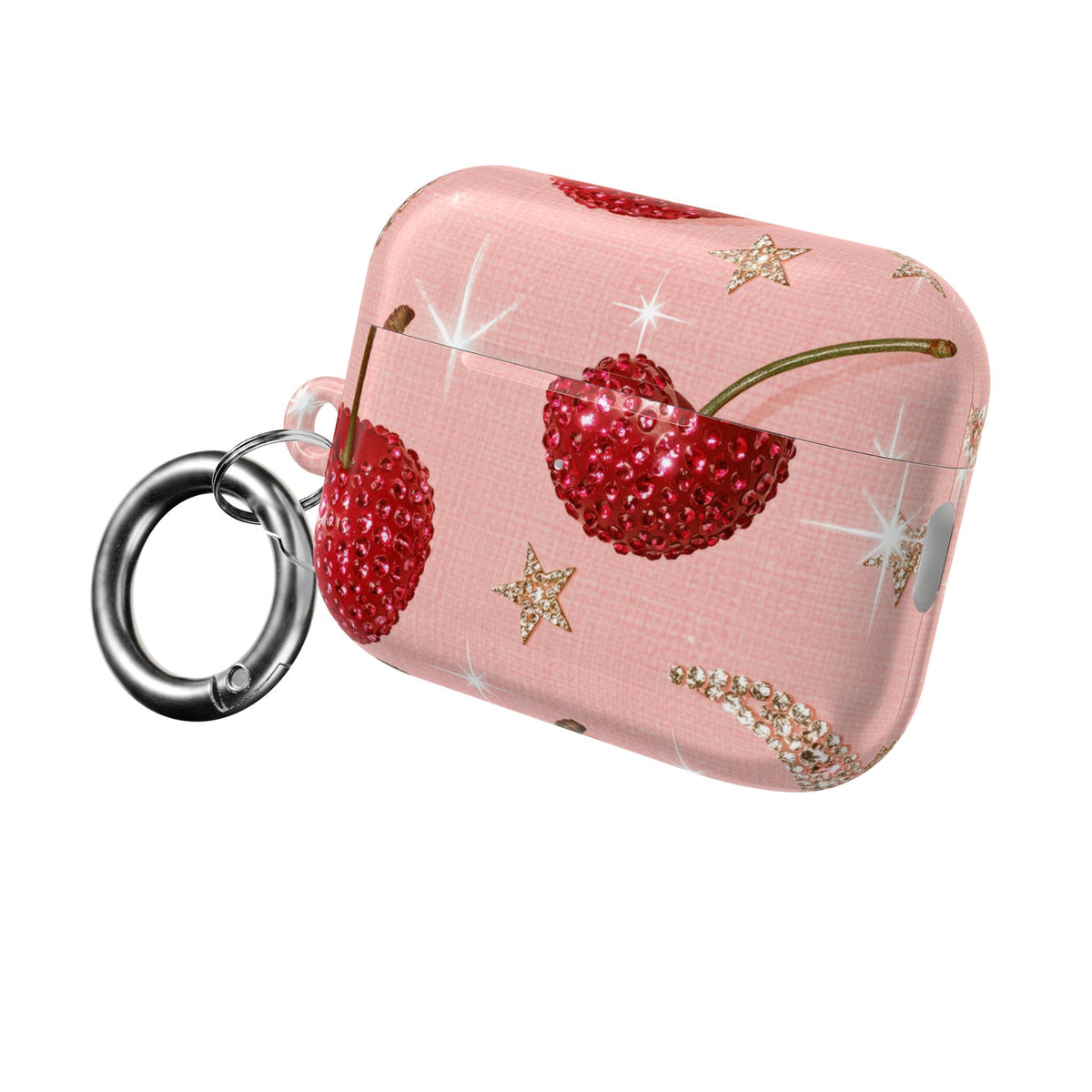 Bedazzled Ruby Cherries · Hard Case for AirPods & AirPods Pro · Pink