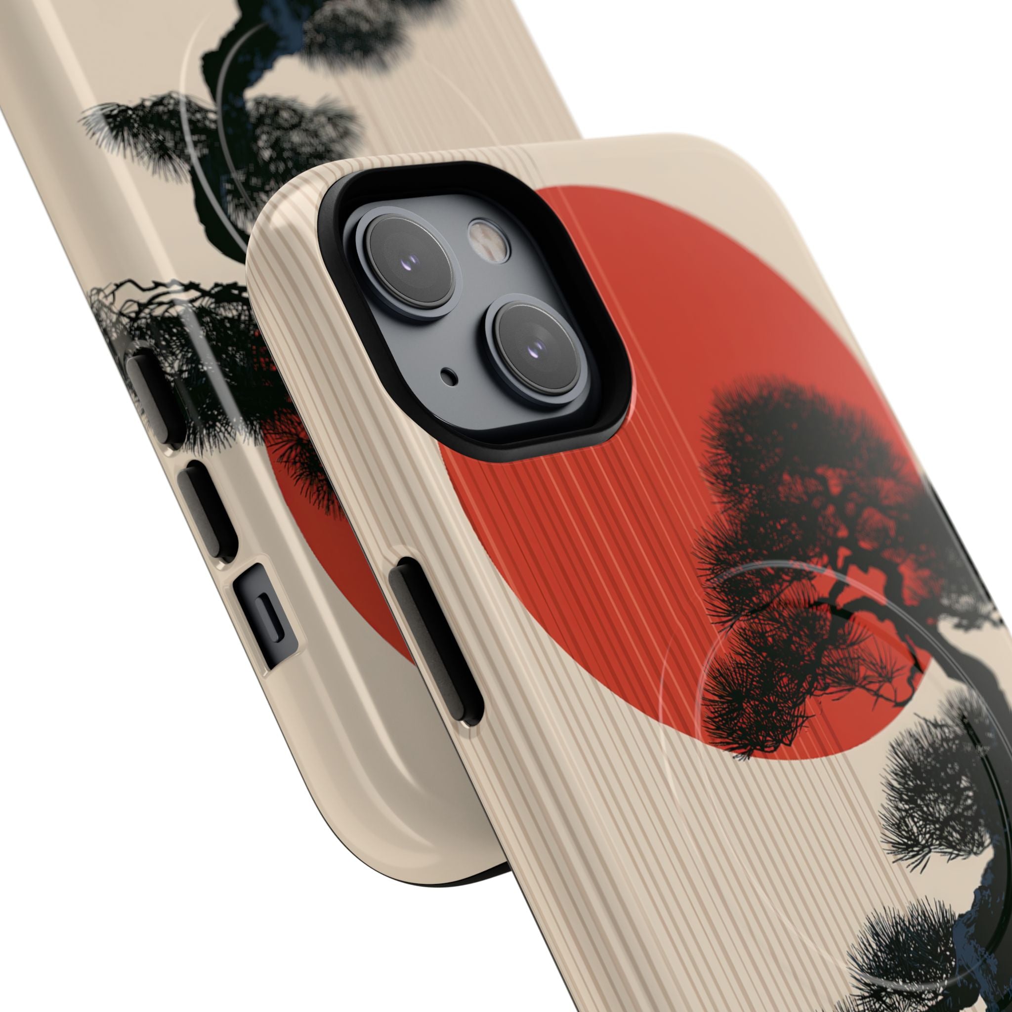 Beige Tough 2.0 Magsafe Phone Case for iPhone - Kyoto Crimson Pine