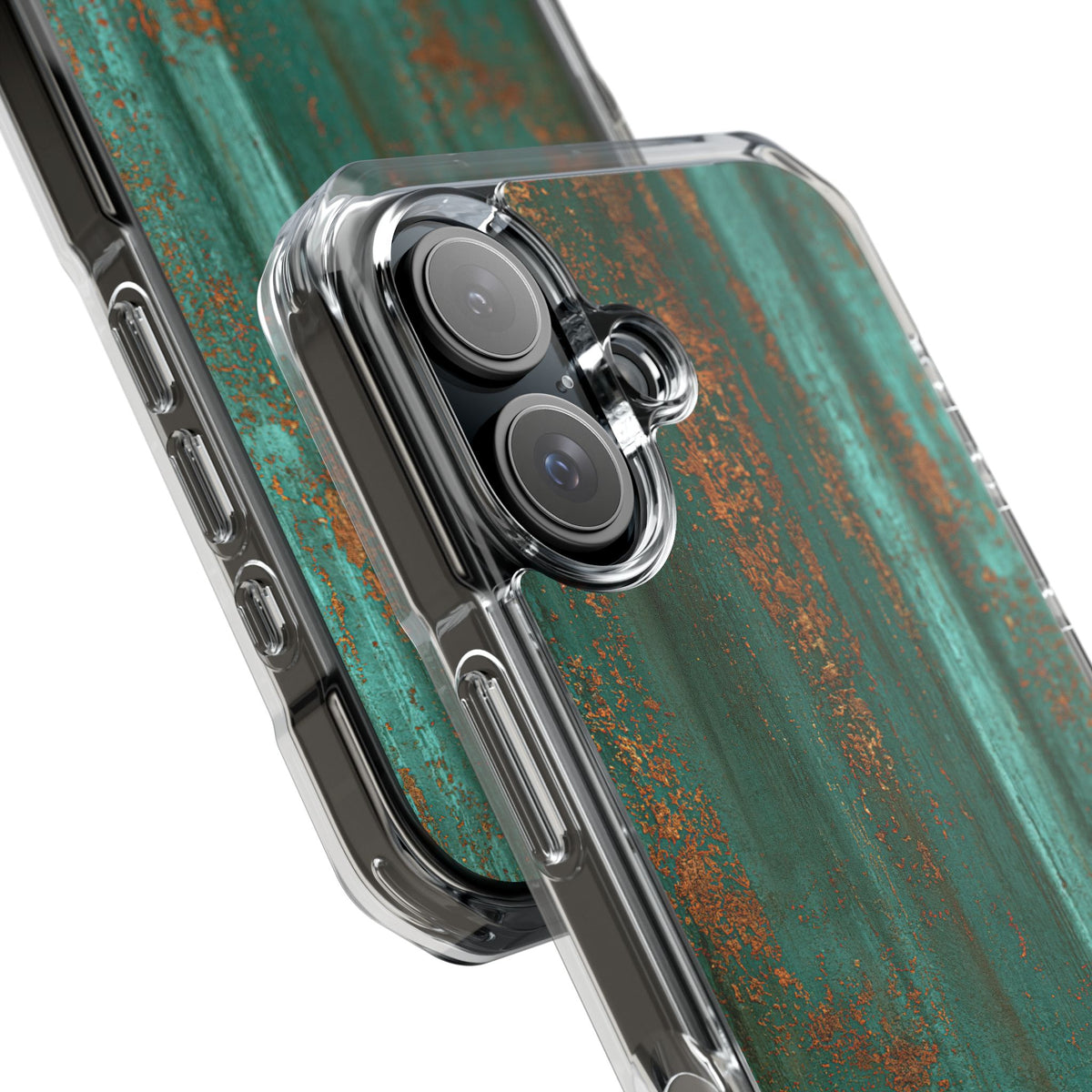 Oxidized Verdigris · Clear Impact Magnetic Phone Case for iPhone · Teal