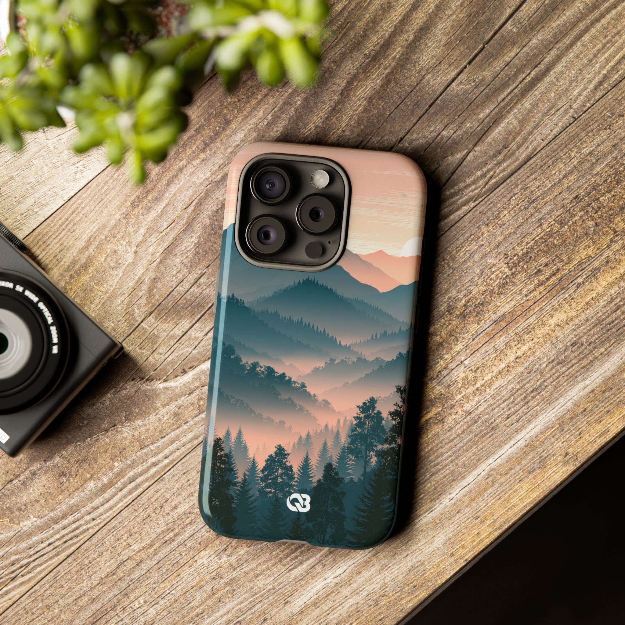Teal Tough Phone Case for iPhone - Alpine Teal Horizon