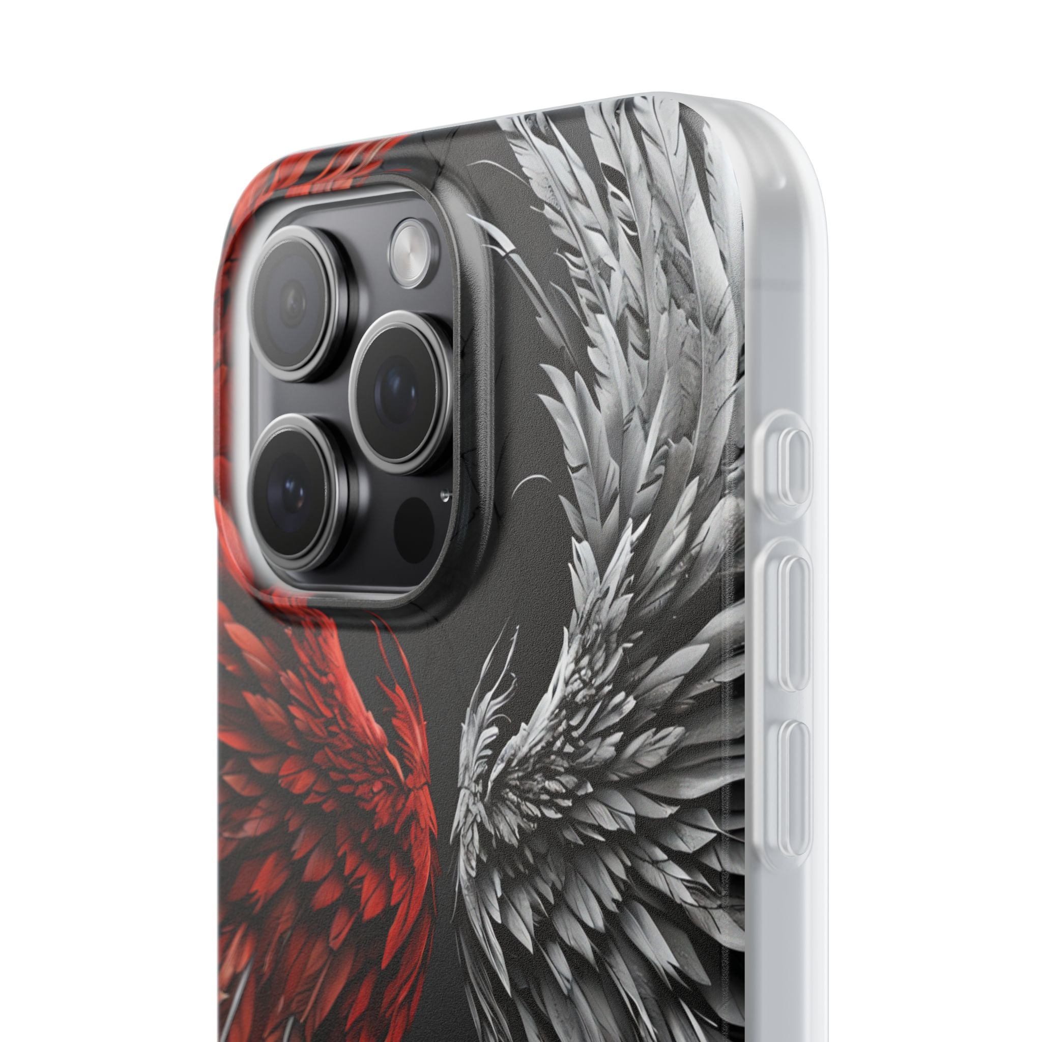 Split Crimson Wing · Soft Phone Case for iPhone