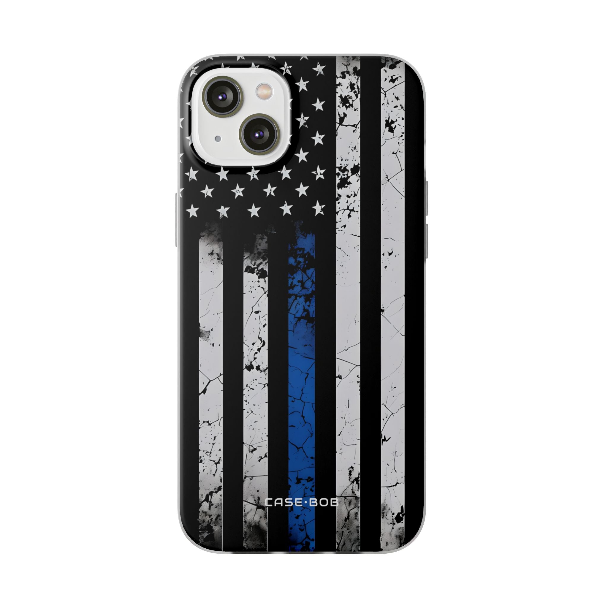 Blau gestreifte Flagge iPhone 14 Plus Case - Soft
