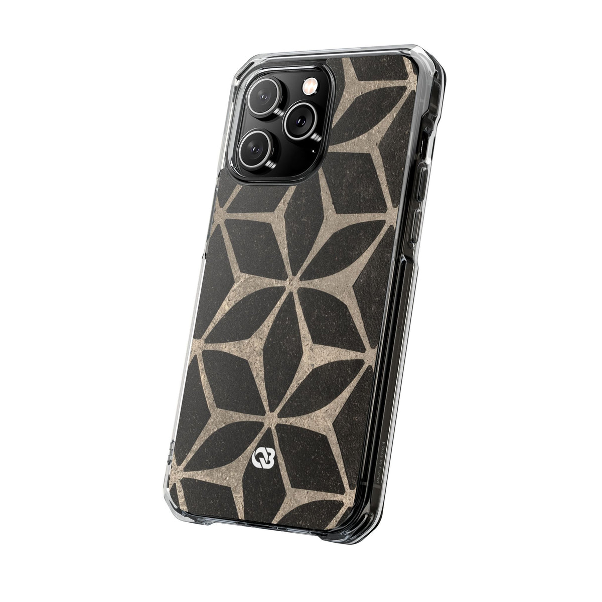 Concrete Mosaic Star · Clear Impact Magnetic Phone Case for iPhone · Black