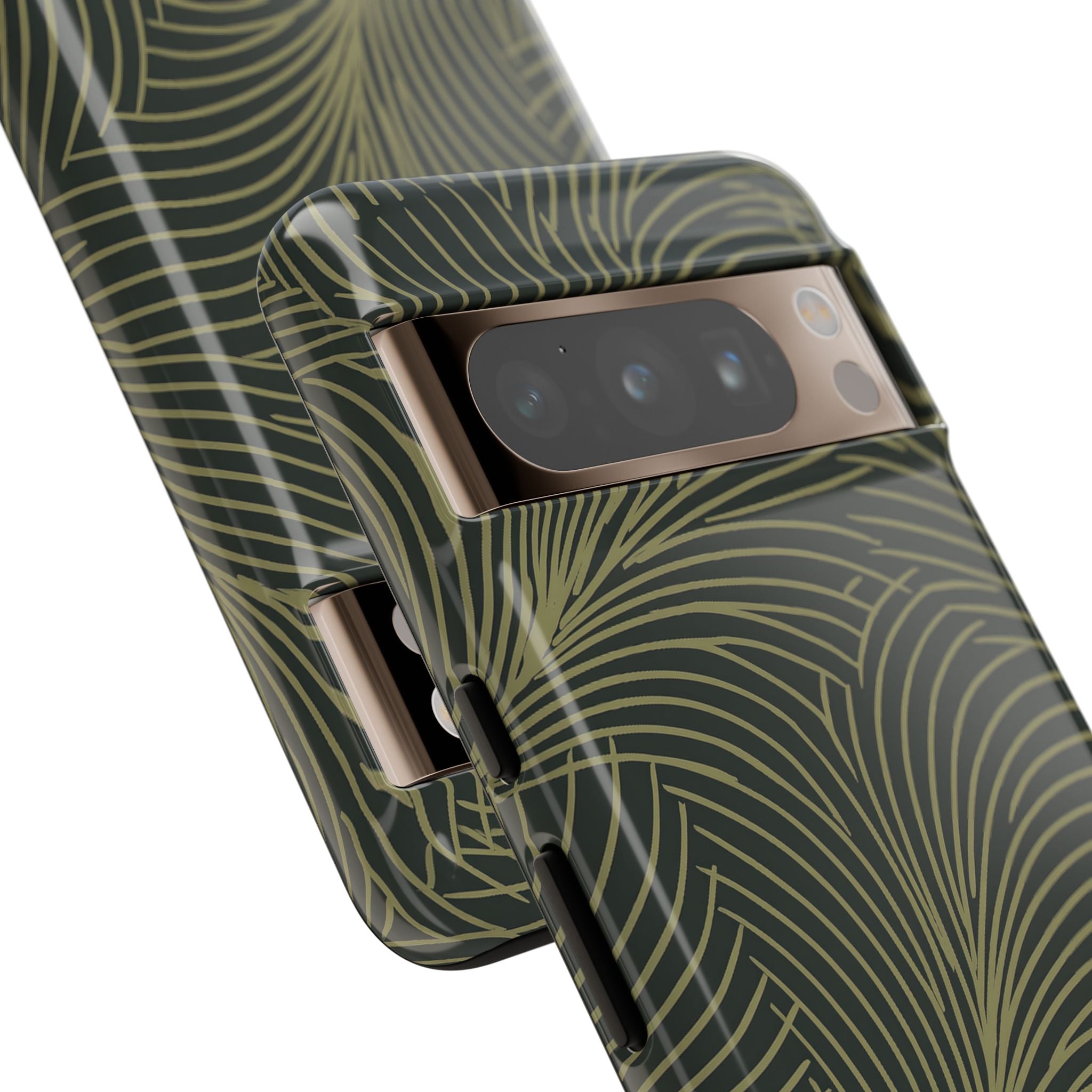 Green Tough Phone Case for Google Pixel - Dark Olive Plume